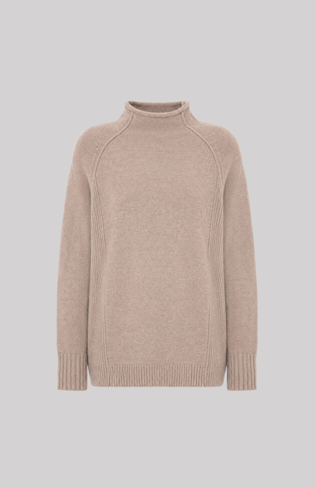 Ribbed Funnel Neck Jumper