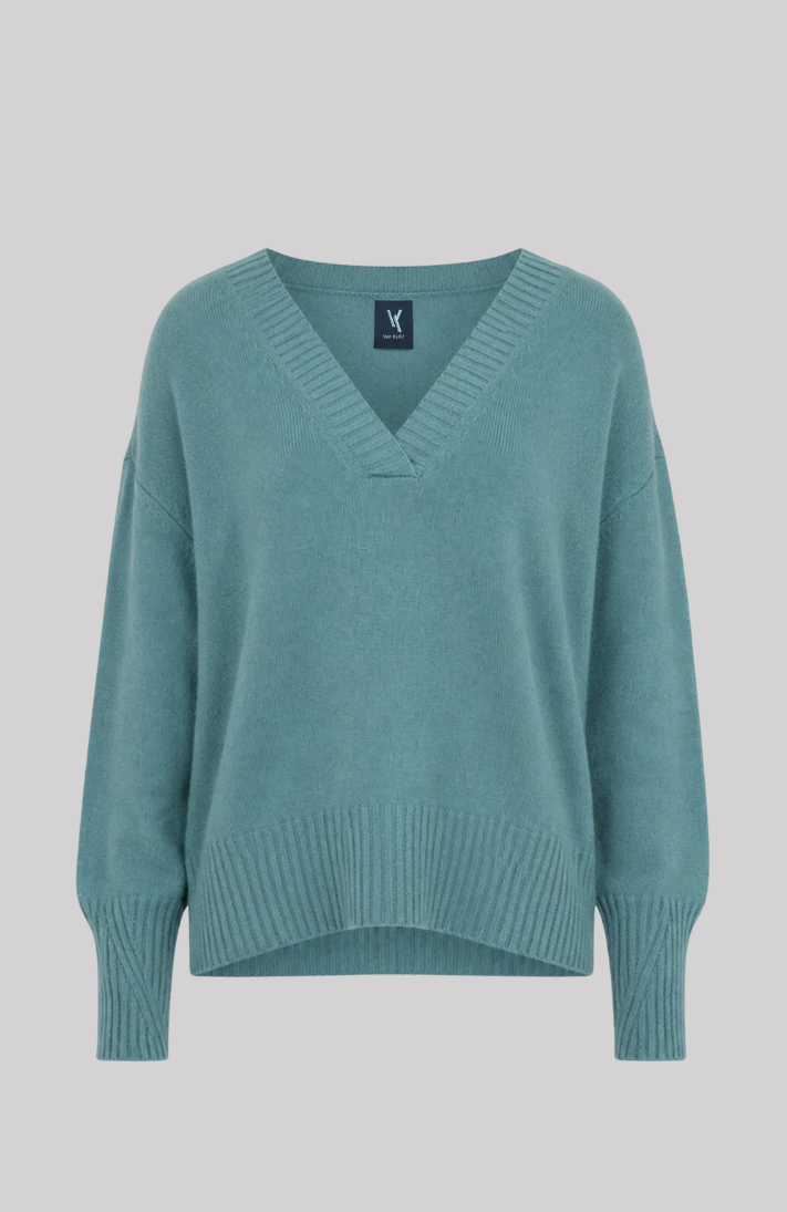 Cropped Cashmere V-Neck Sweater