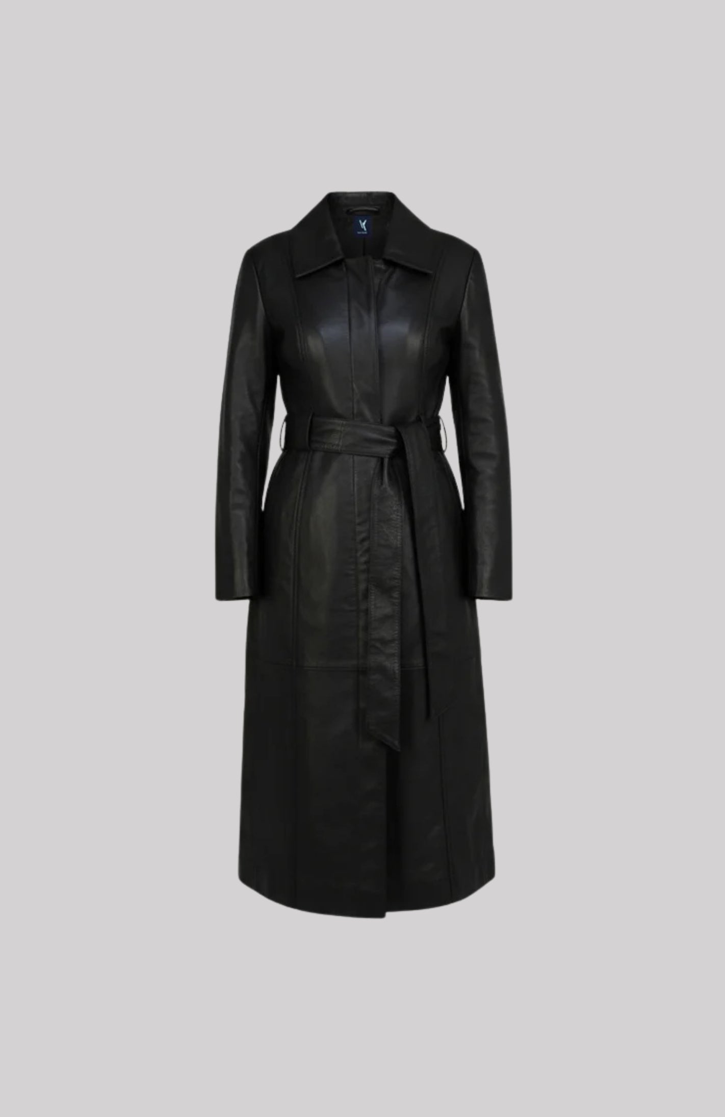 Van Kukil Leather Long Coat