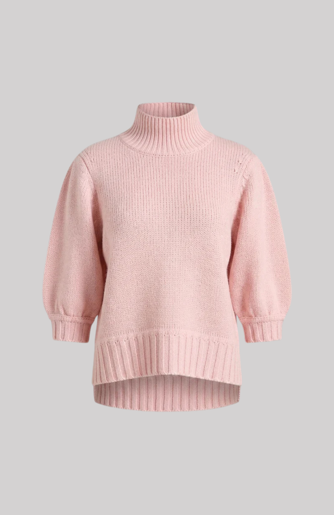 Puff Sleeve Mock Neck Sweater