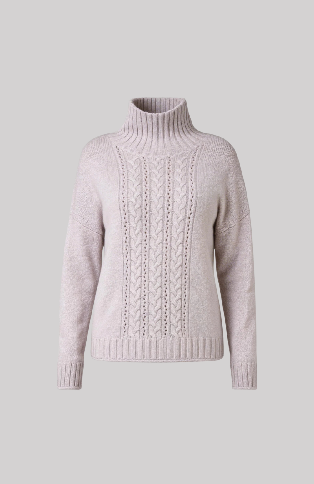 Cable Knit High Neck Jumper