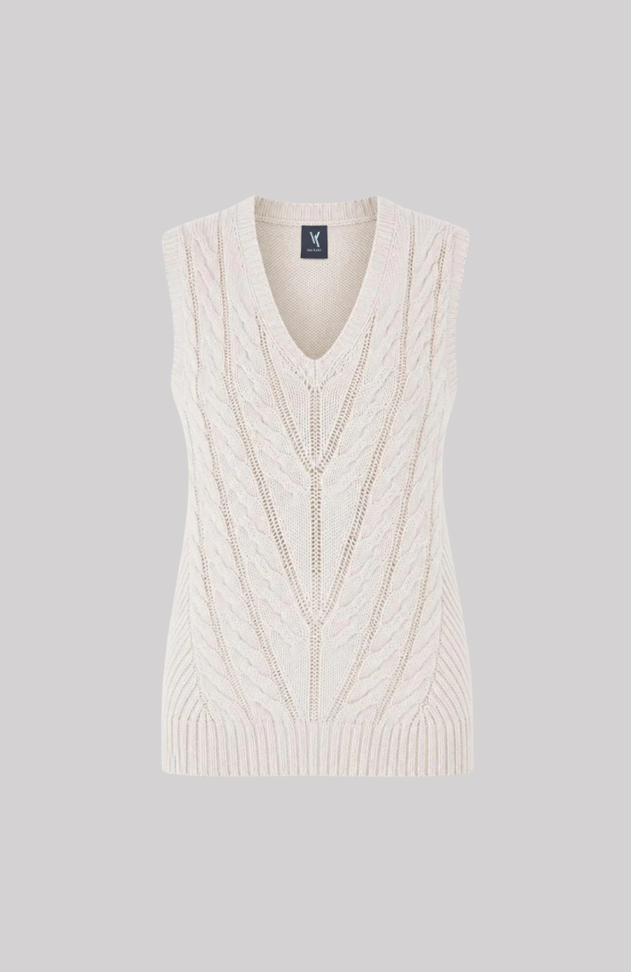 Cashmere Cable Knit Sleeveless Tunic