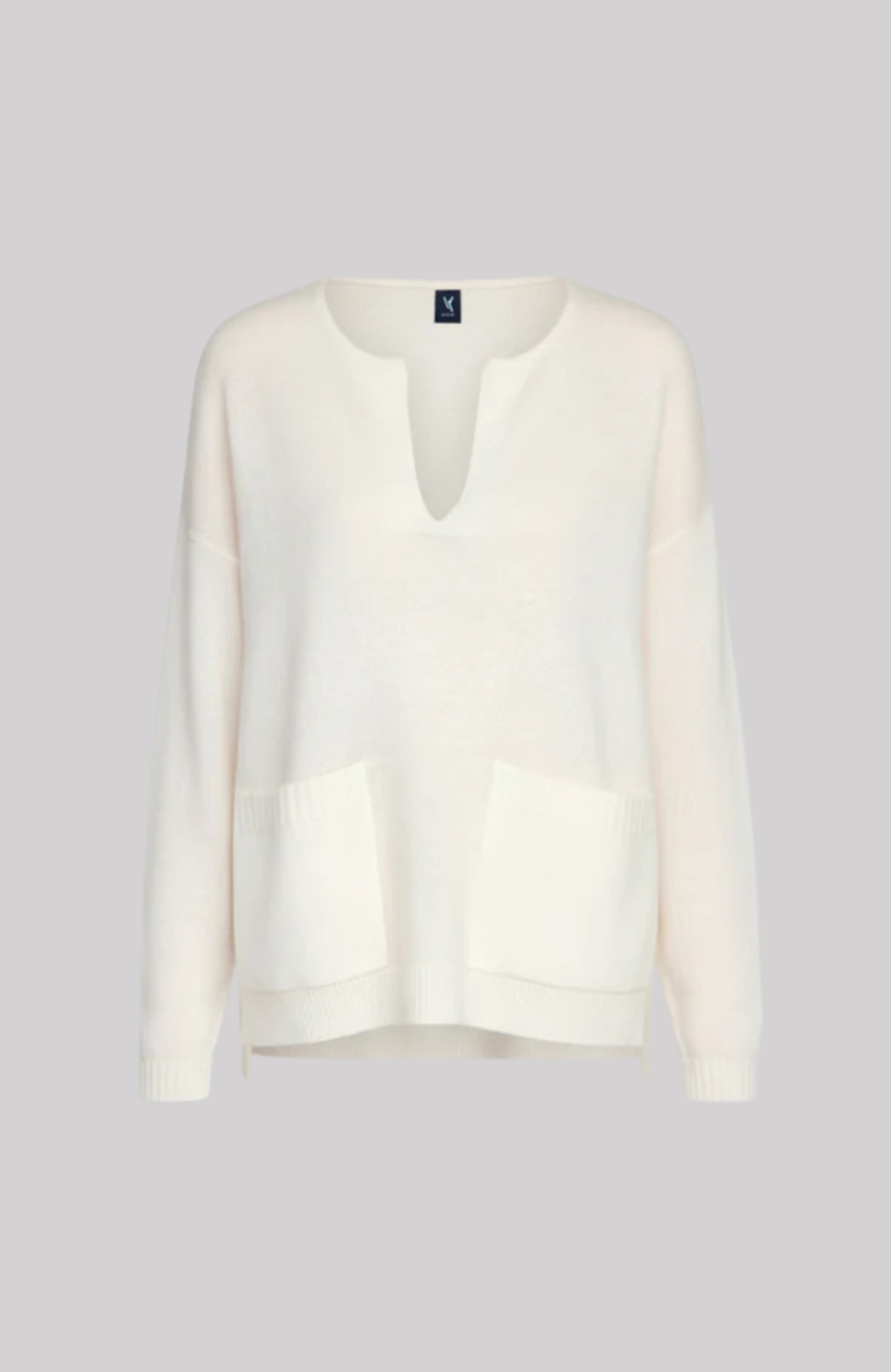 Cashmere Notch Neck Sweater with Pocket