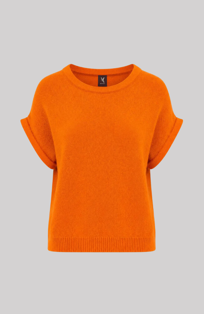 Van Kukil Rolled Sleeve Crewneck Top