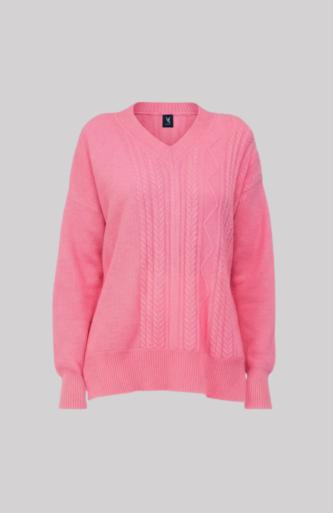 Cashmere Cable-Knit V-Neck Sweater