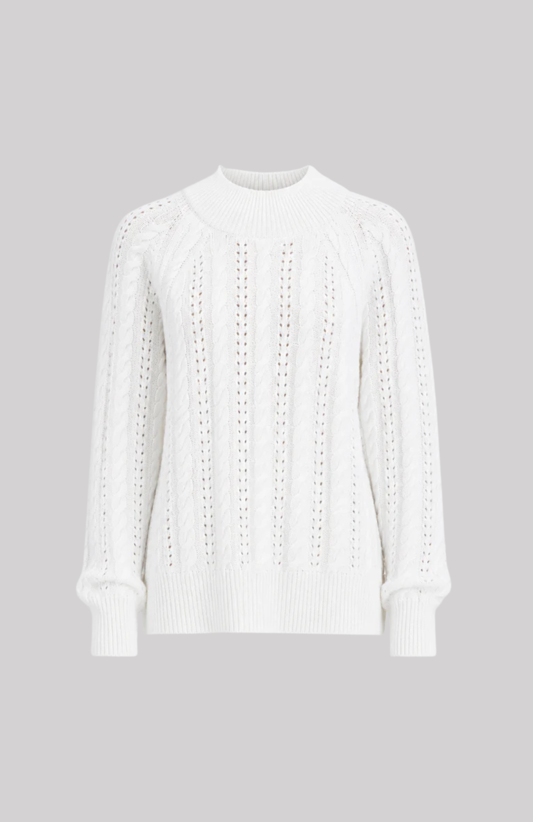 Cashmere Cable-Knit Eyelet Sweater