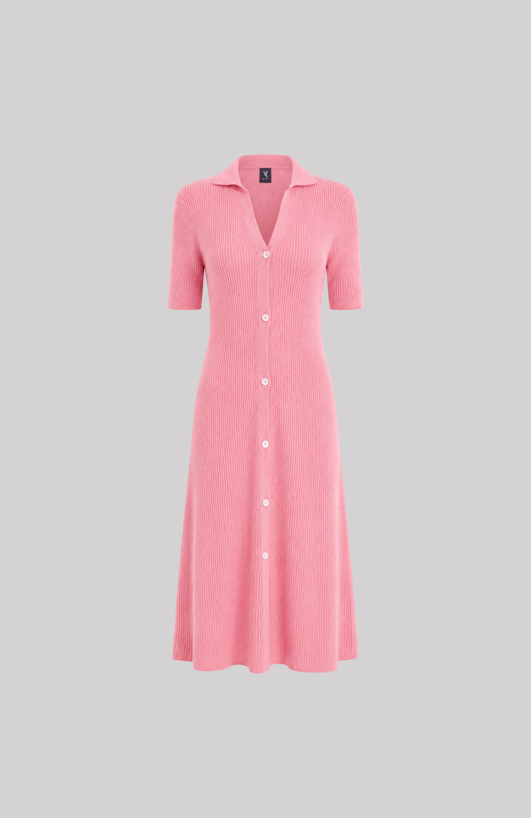 Van Kukil Cashmere Ribbed Button-Down Midi Dress