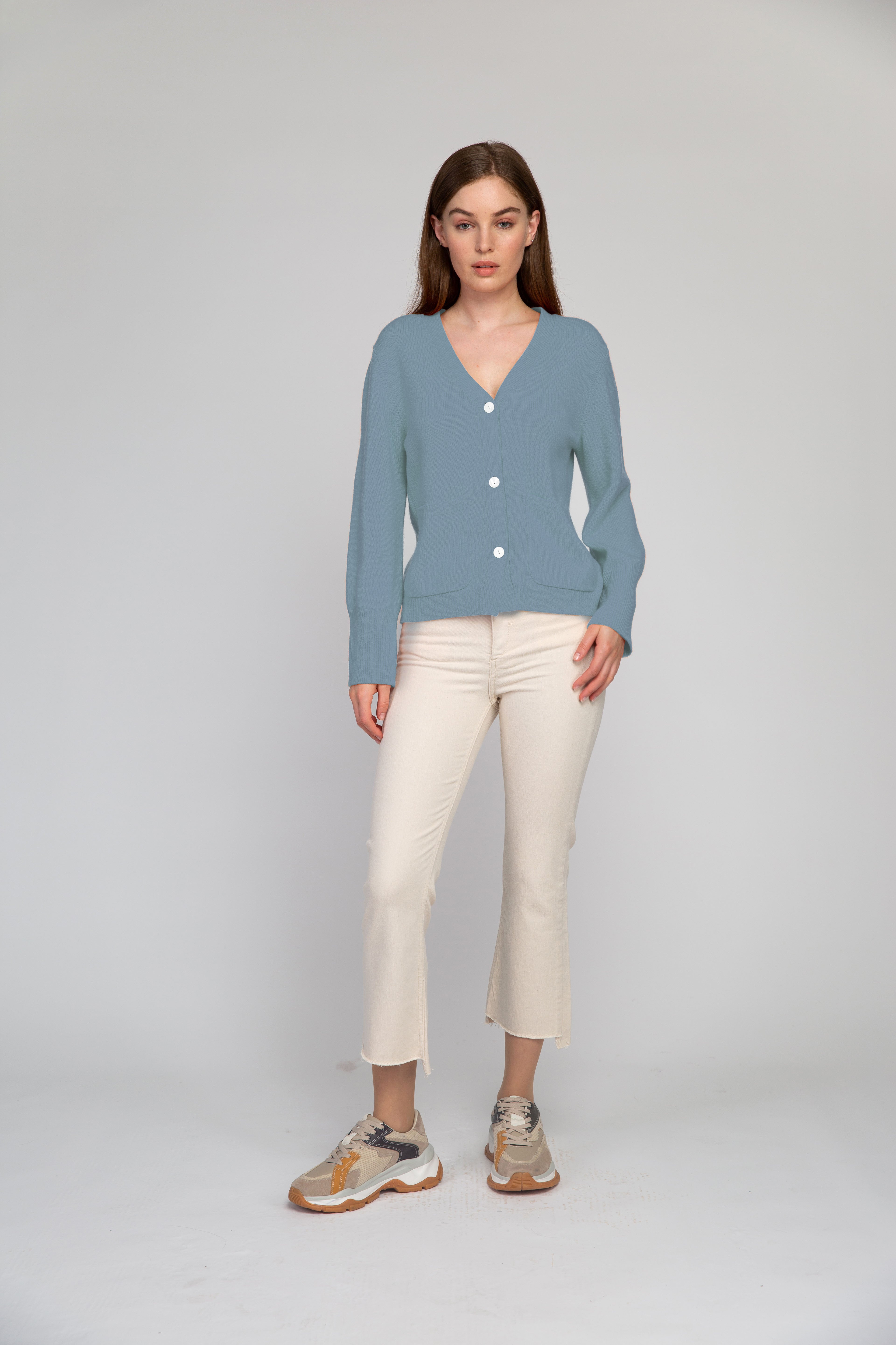 VAN KUKIL V NECK POCKET CARDIGAN