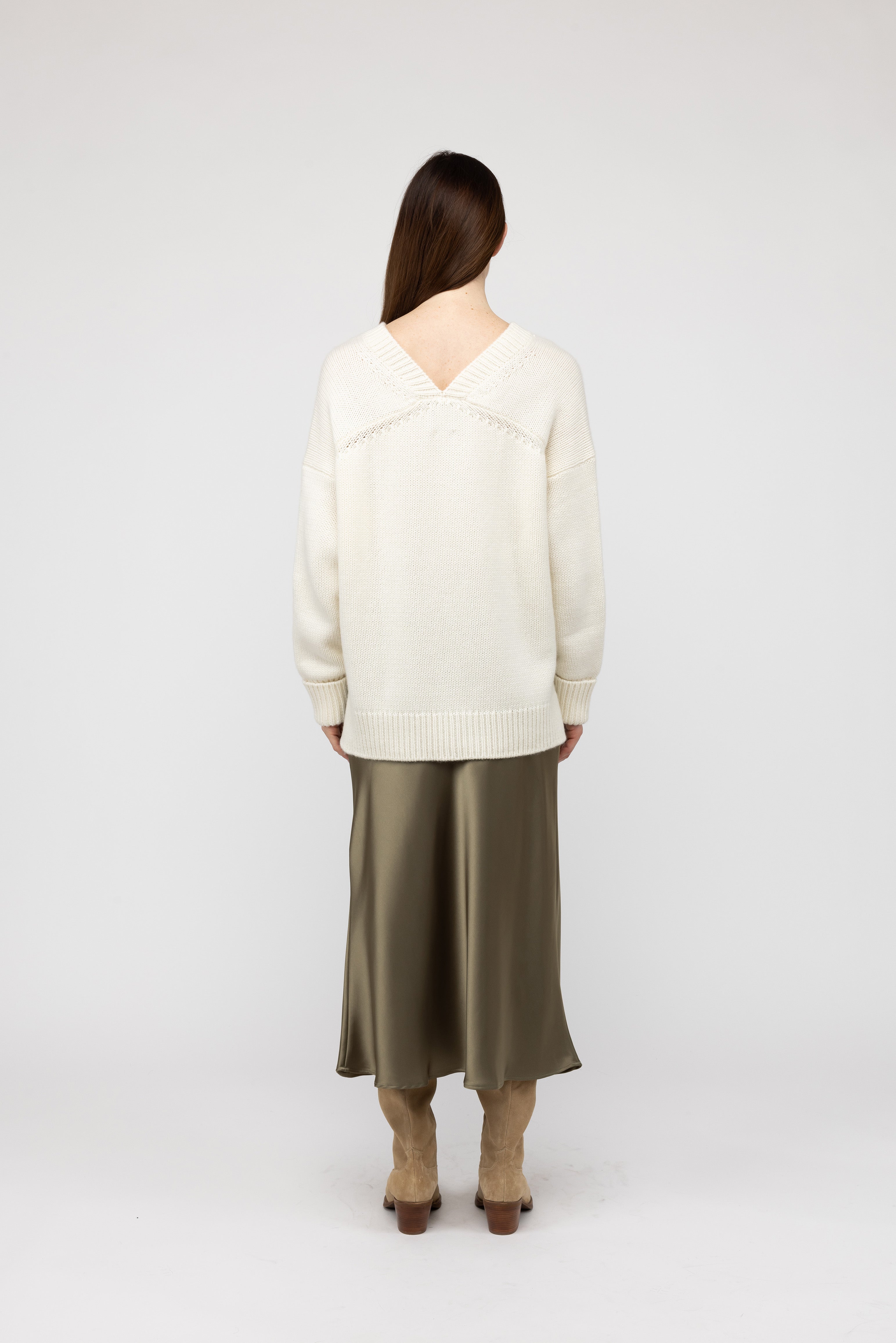Van Kukil Cashmere Oversized V-Neck Sweater