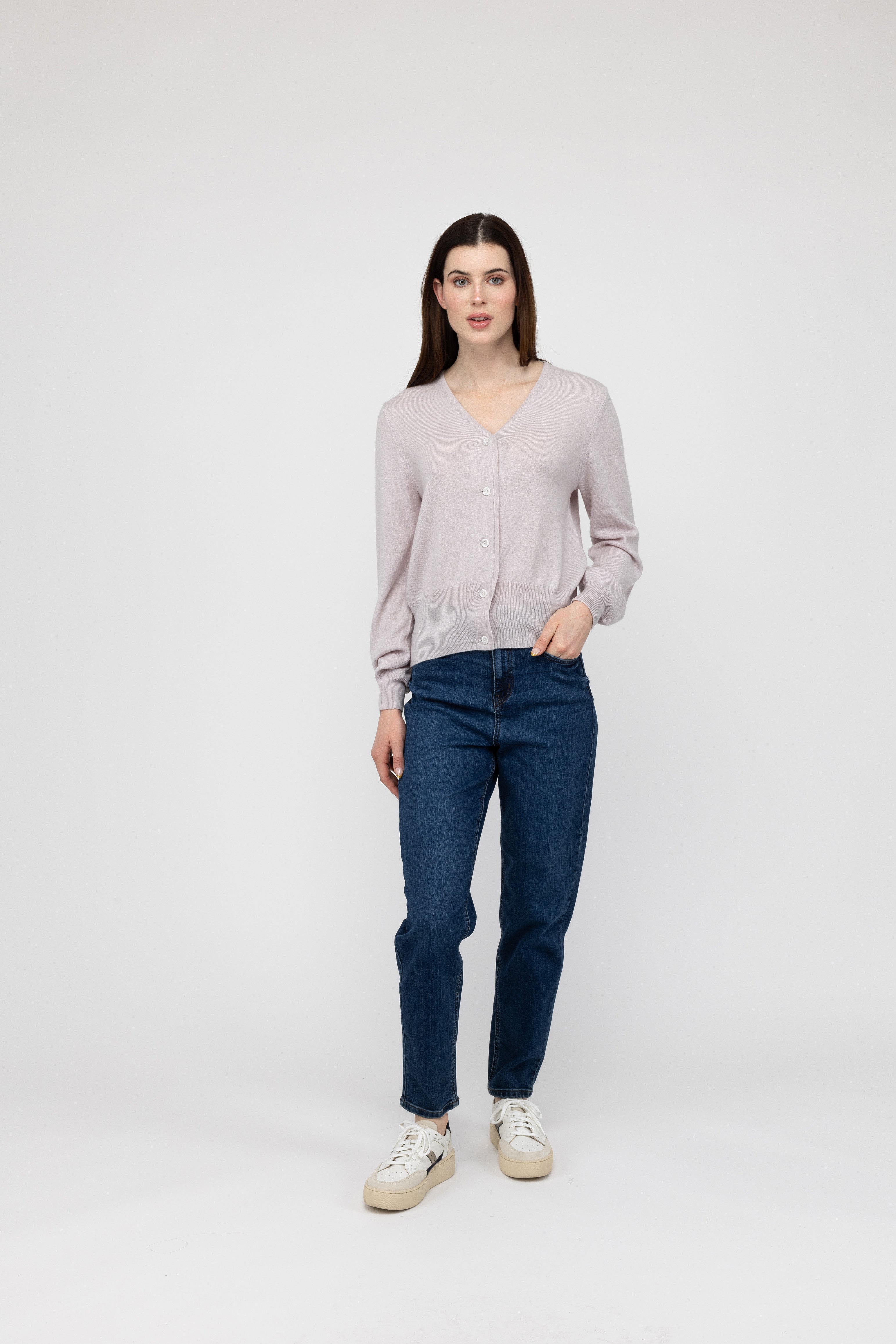 Van Kukil Cashmere Button-Up Cardigan