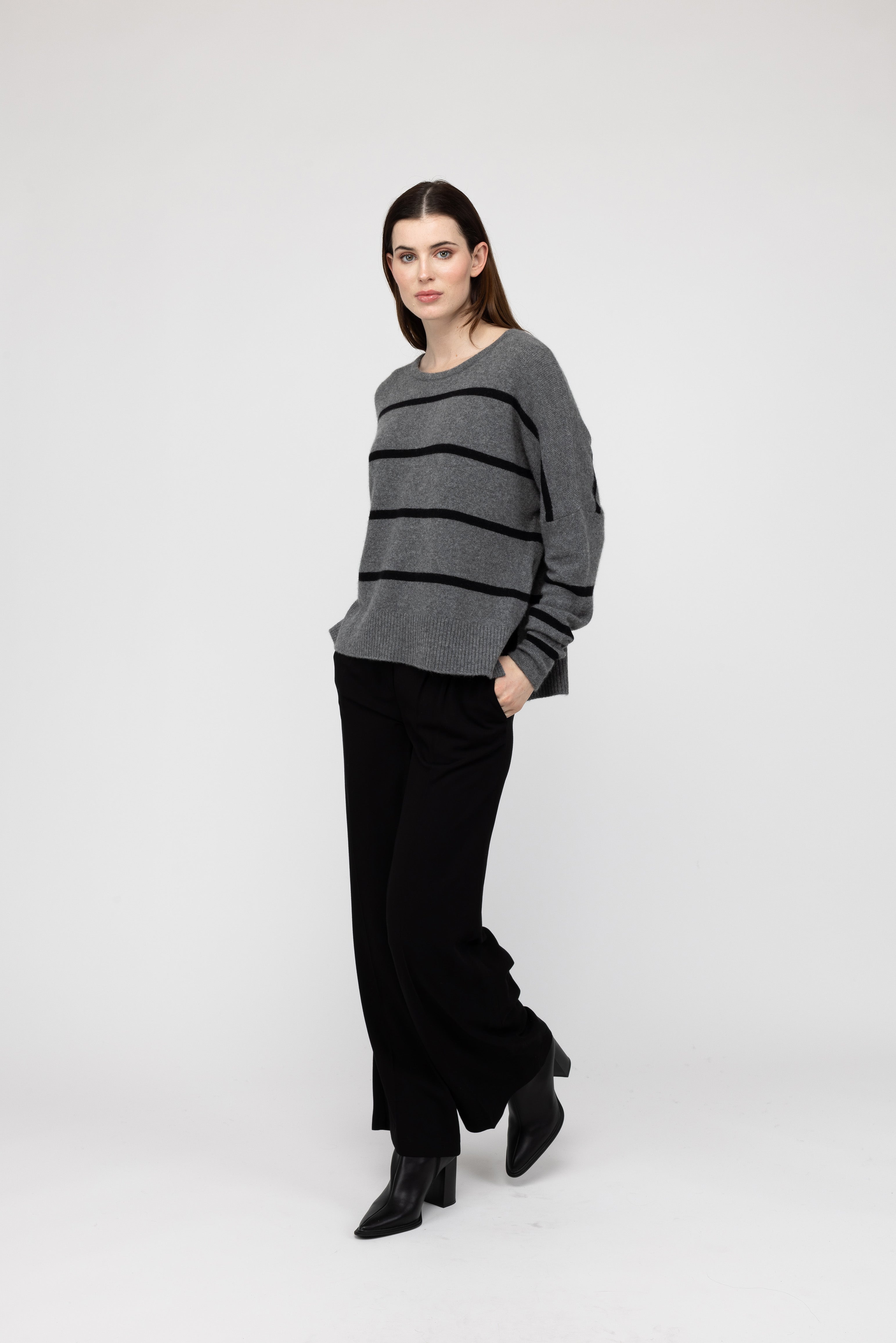 Van Kukil Striped Crewneck Sweater