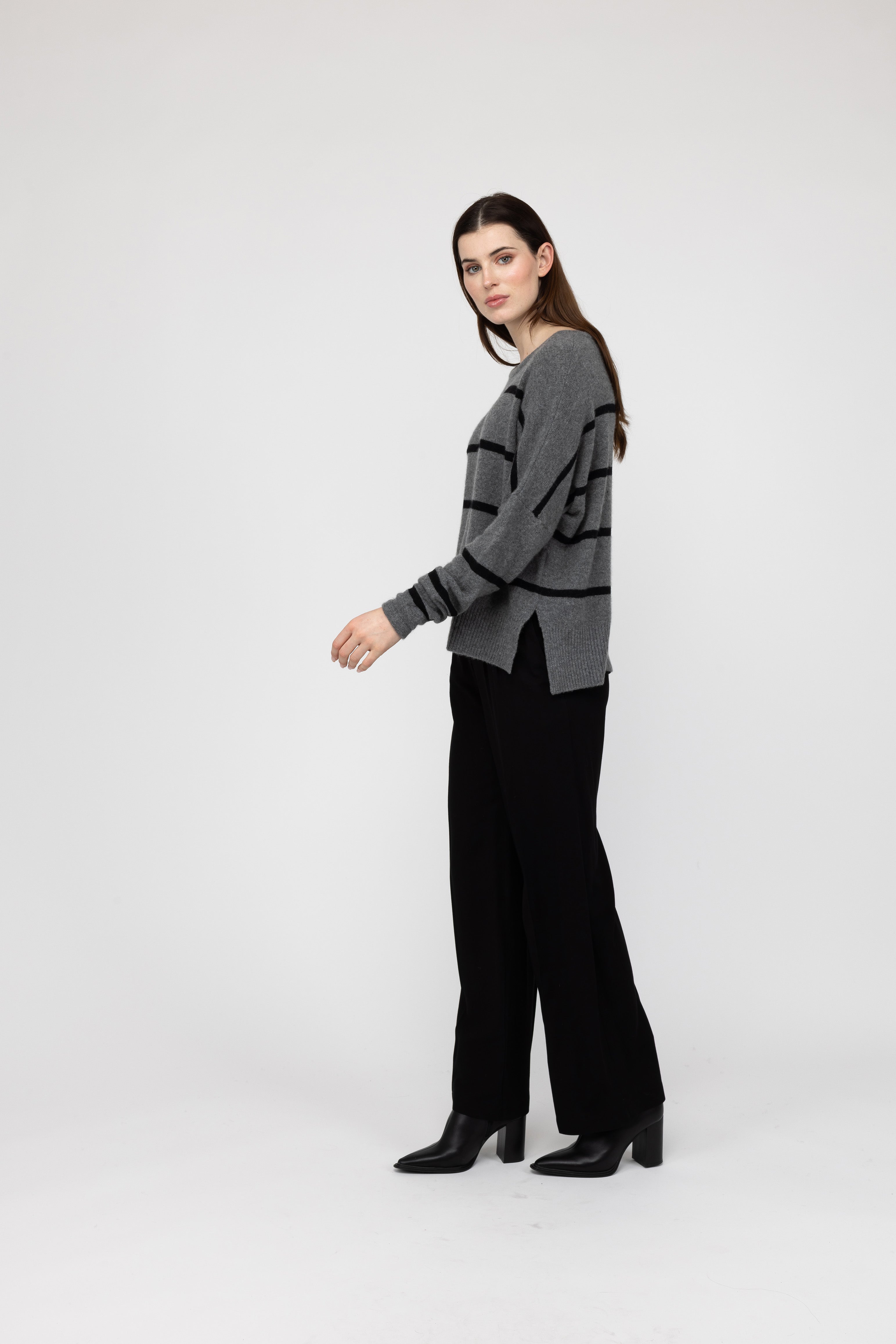 Van Kukil Striped Crewneck Sweater