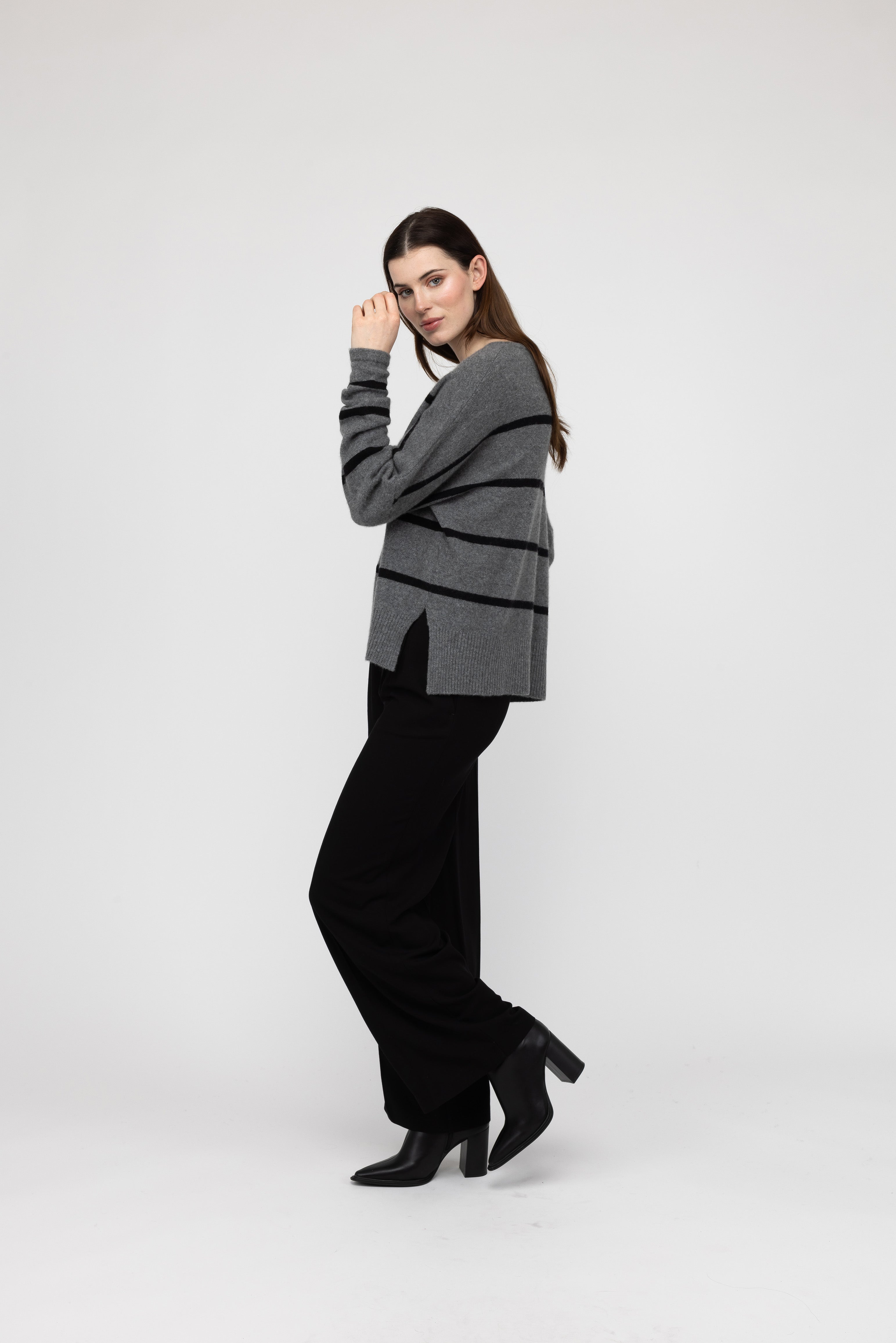 Van Kukil Striped Crewneck Sweater