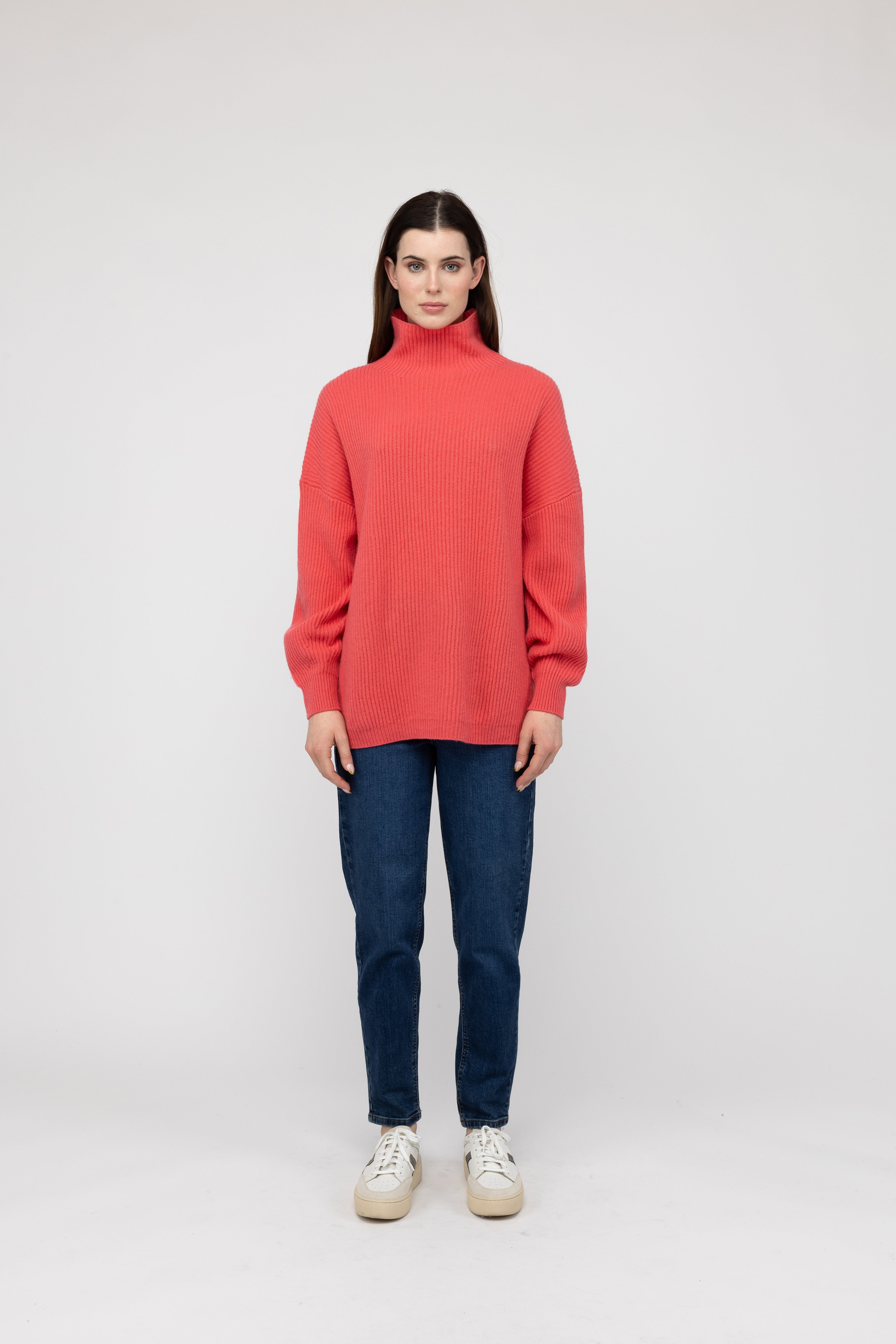 VAN KUKIL HIGH NECK RIB WEAVE JUMPER