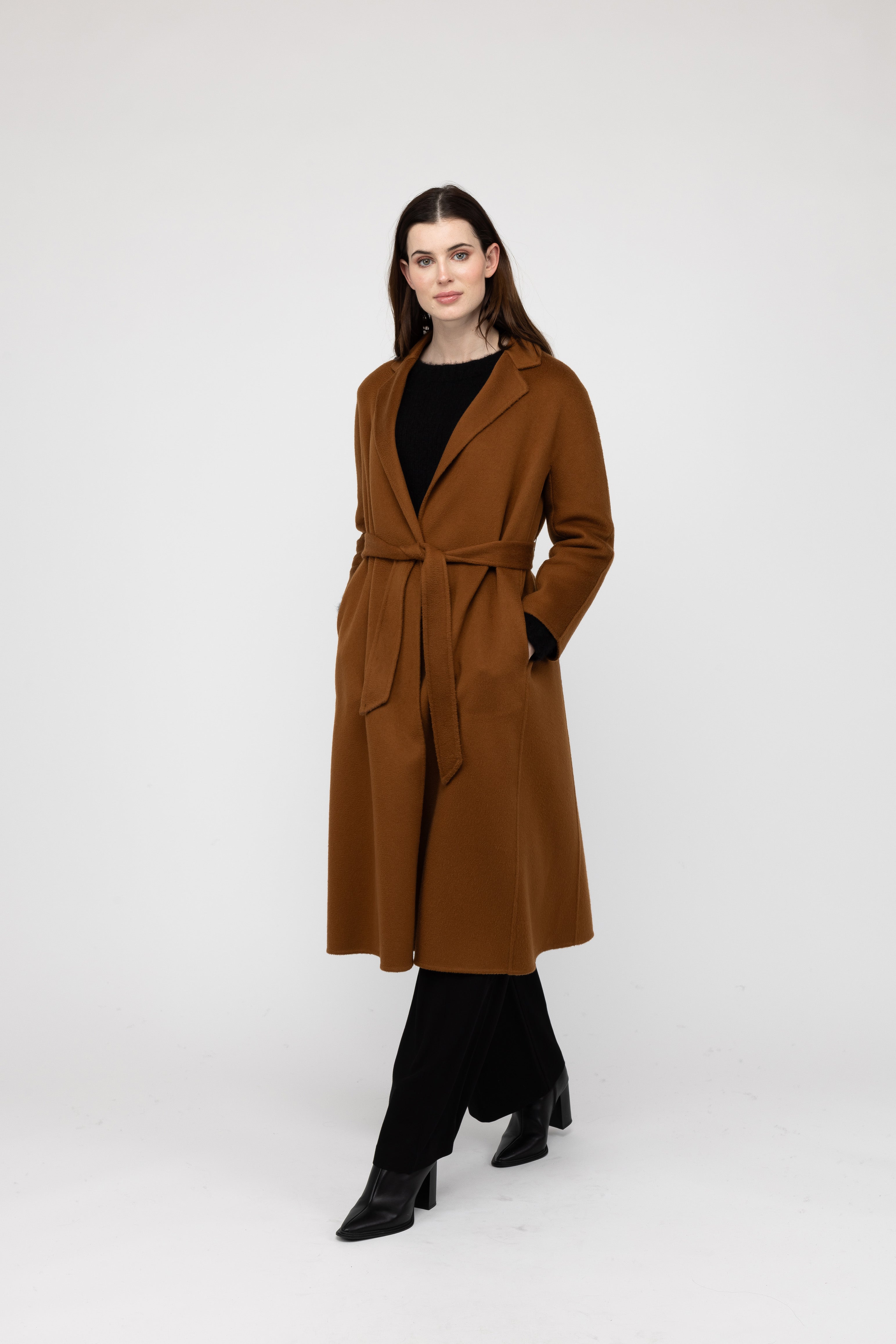 VAN KUKIL LONG COAT WITH SIDE POCKETS