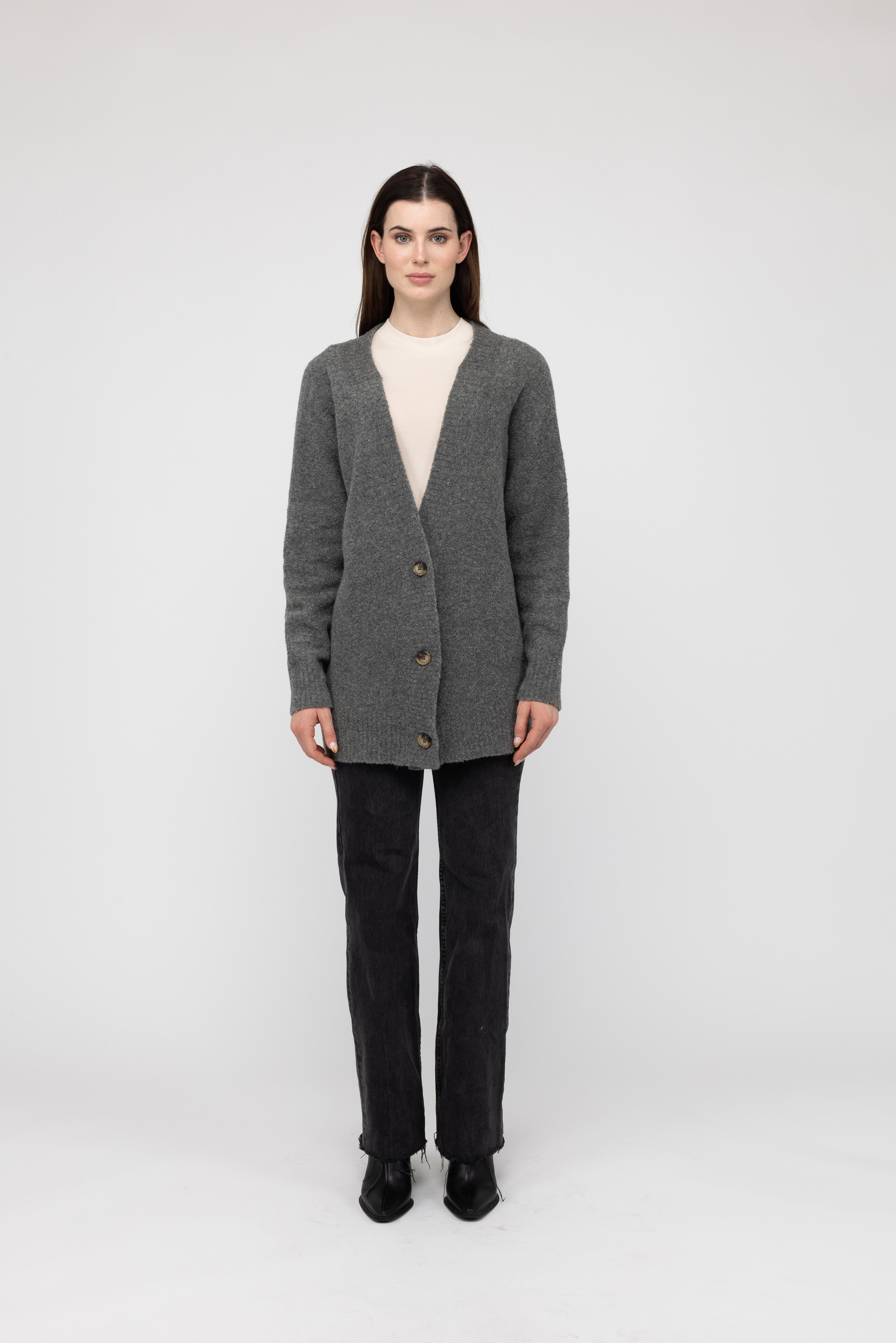 Van Kukil Cashmere Longline Buttoned Cardigan