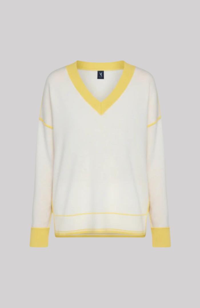V-Neck Sweater with Contrast Trim