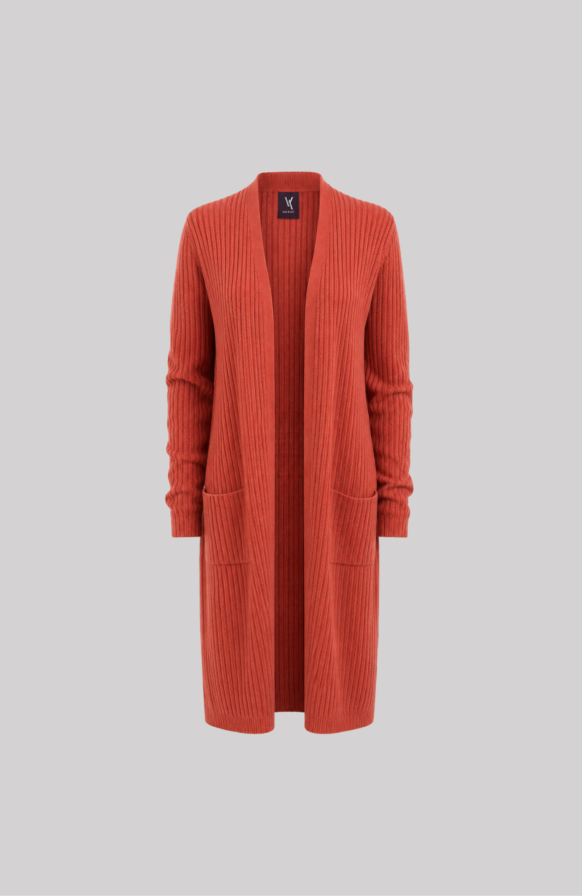 Long Ribbed Cashmere Cardigan
