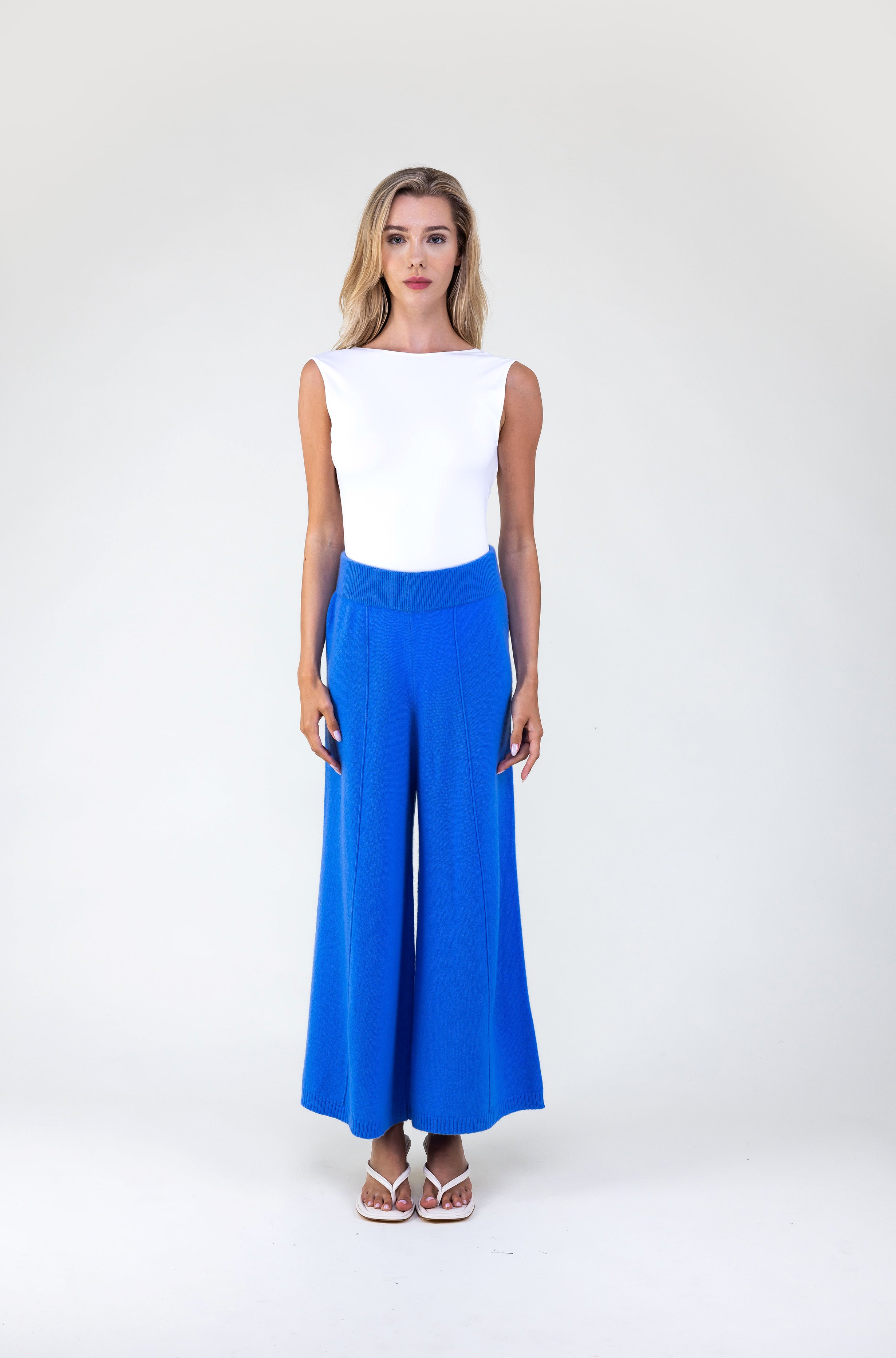 Van Kukil Wide-Leg Cashmere Pants