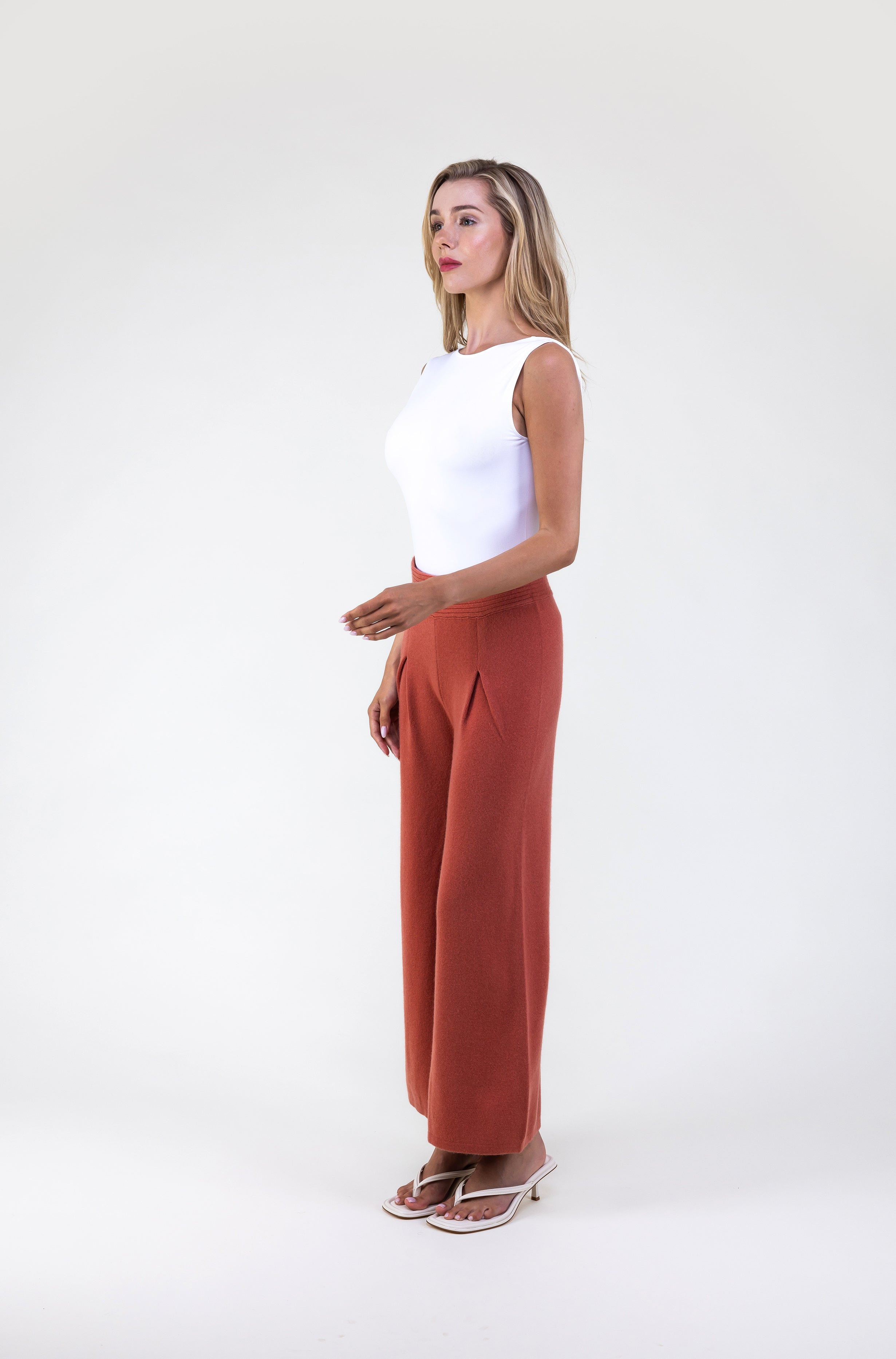 Van Kukil Wide-Leg Cashmere Pants