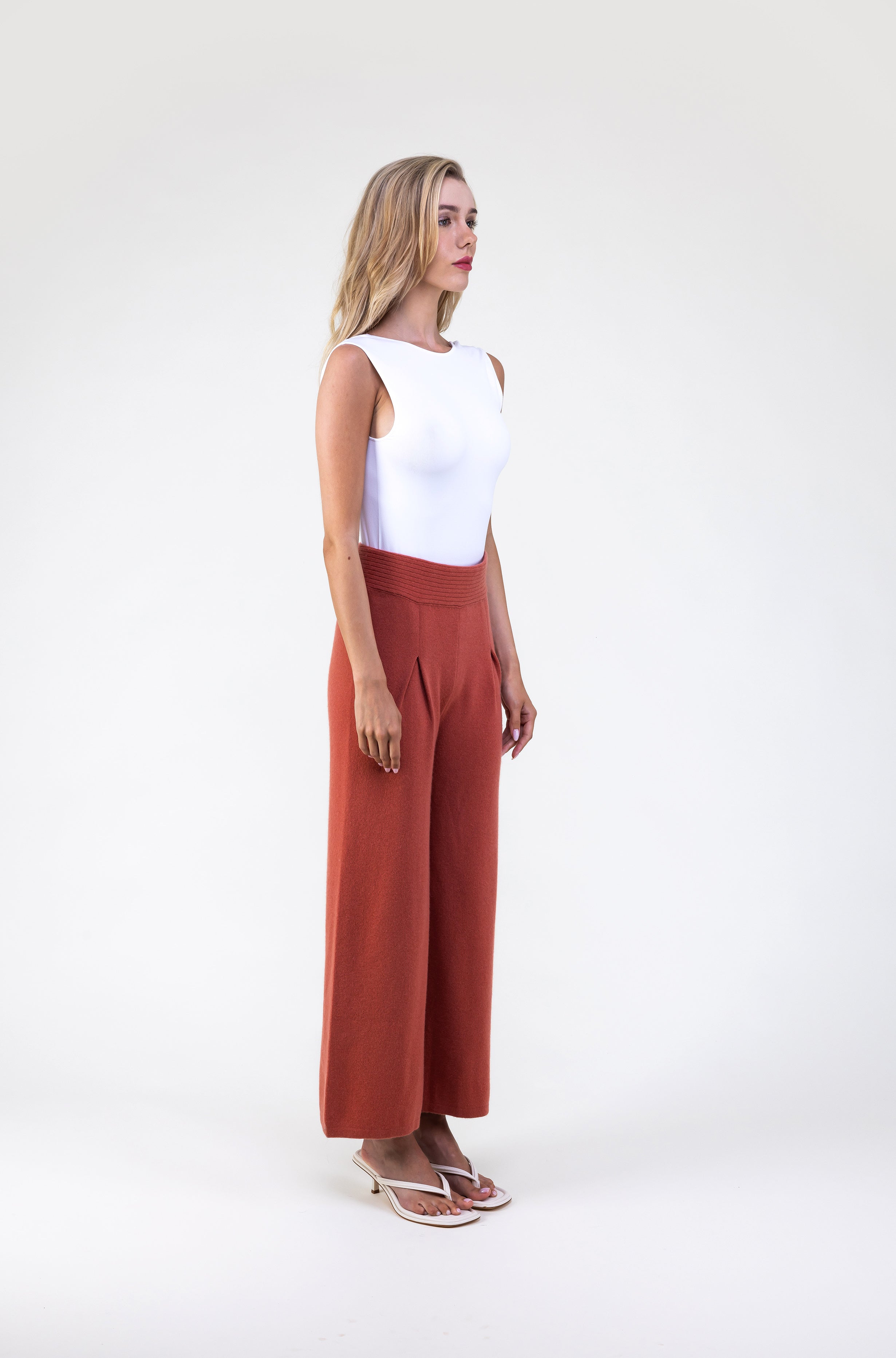 Van Kukil Wide-Leg Cashmere Pants