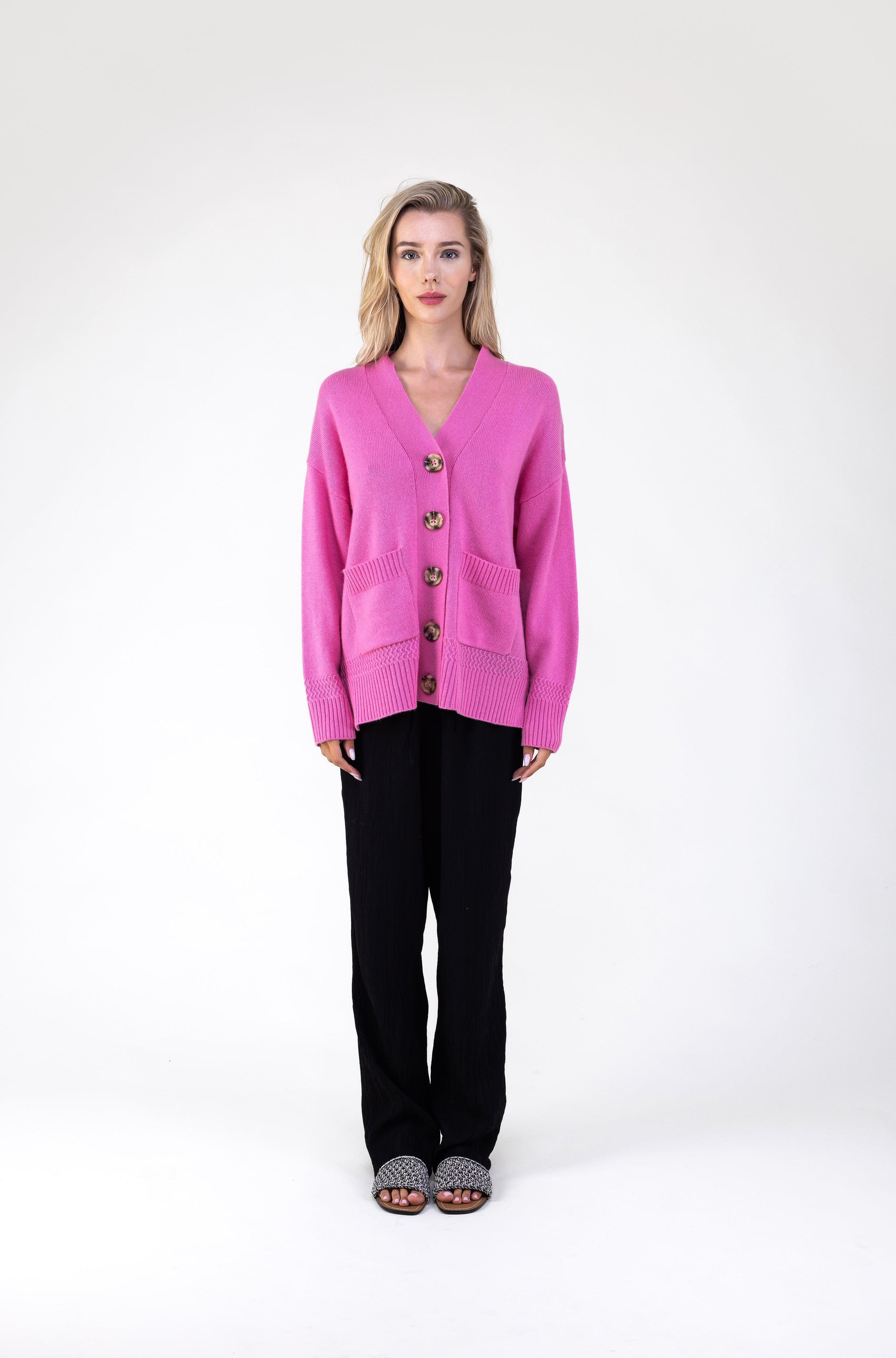 Van Kukil Oversized Button-Up Cardigan