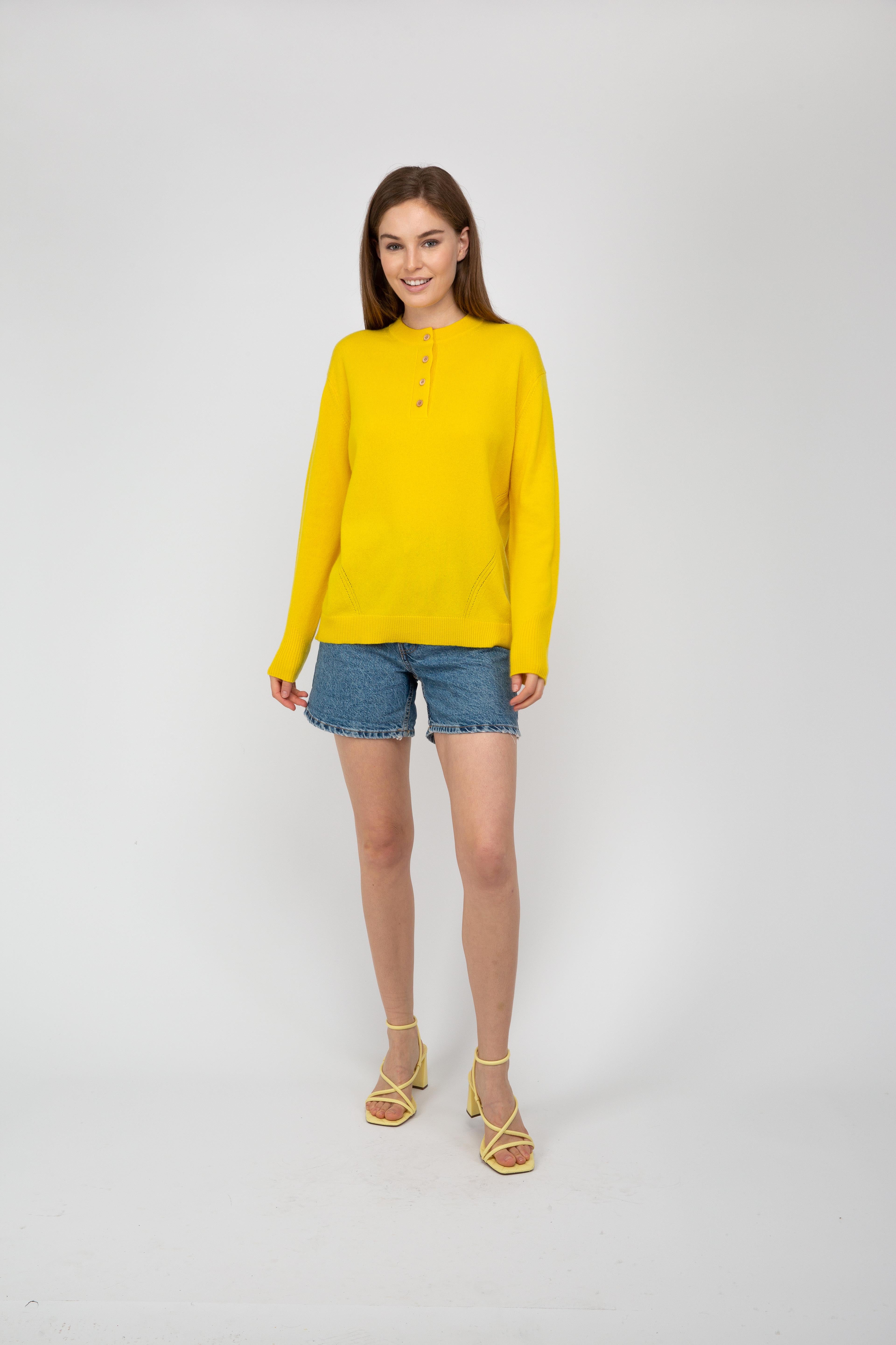 Van Kukil Cashmere Henley Neck Sweater