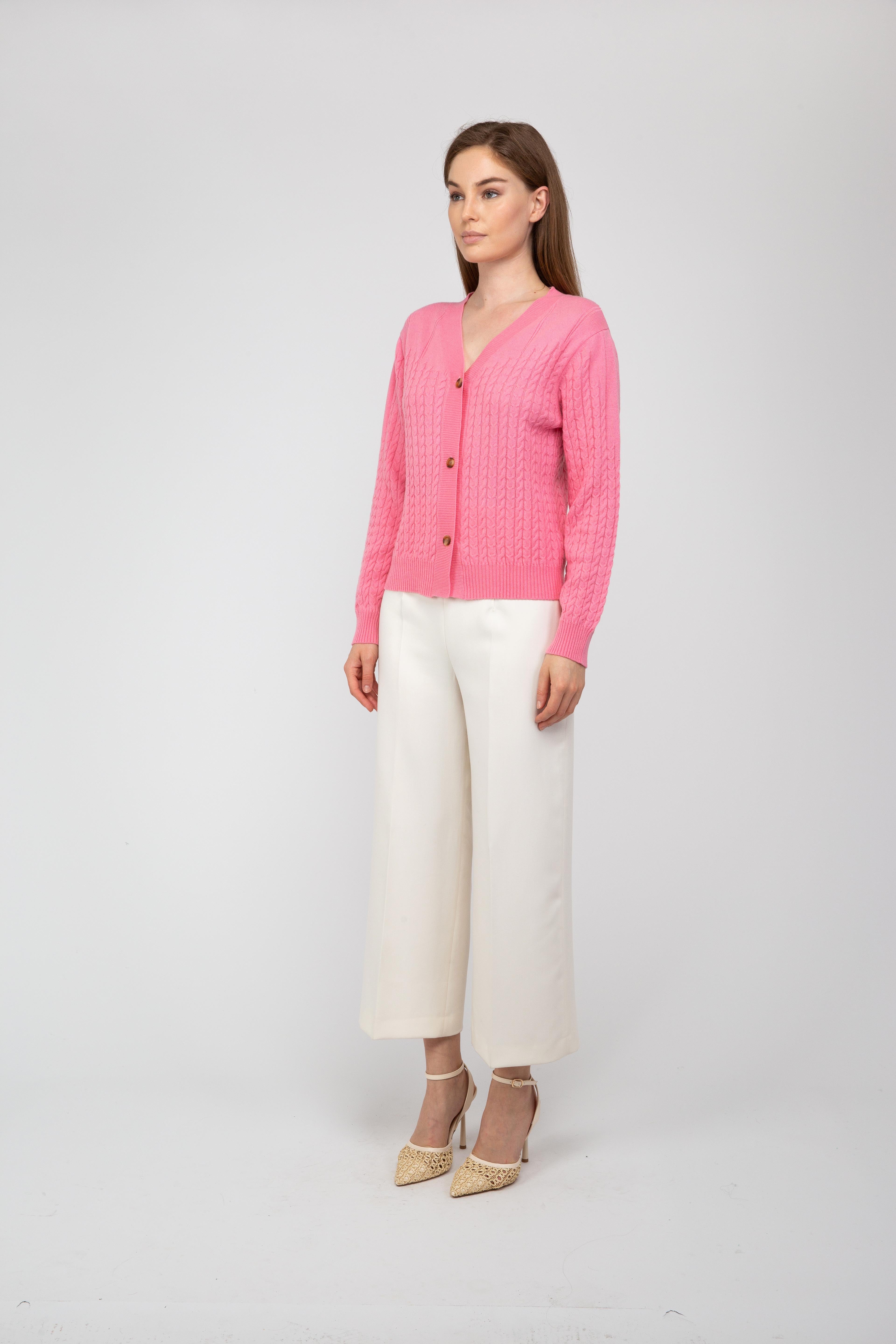 Van Kukil Cable Knit Cashmere Cardigan