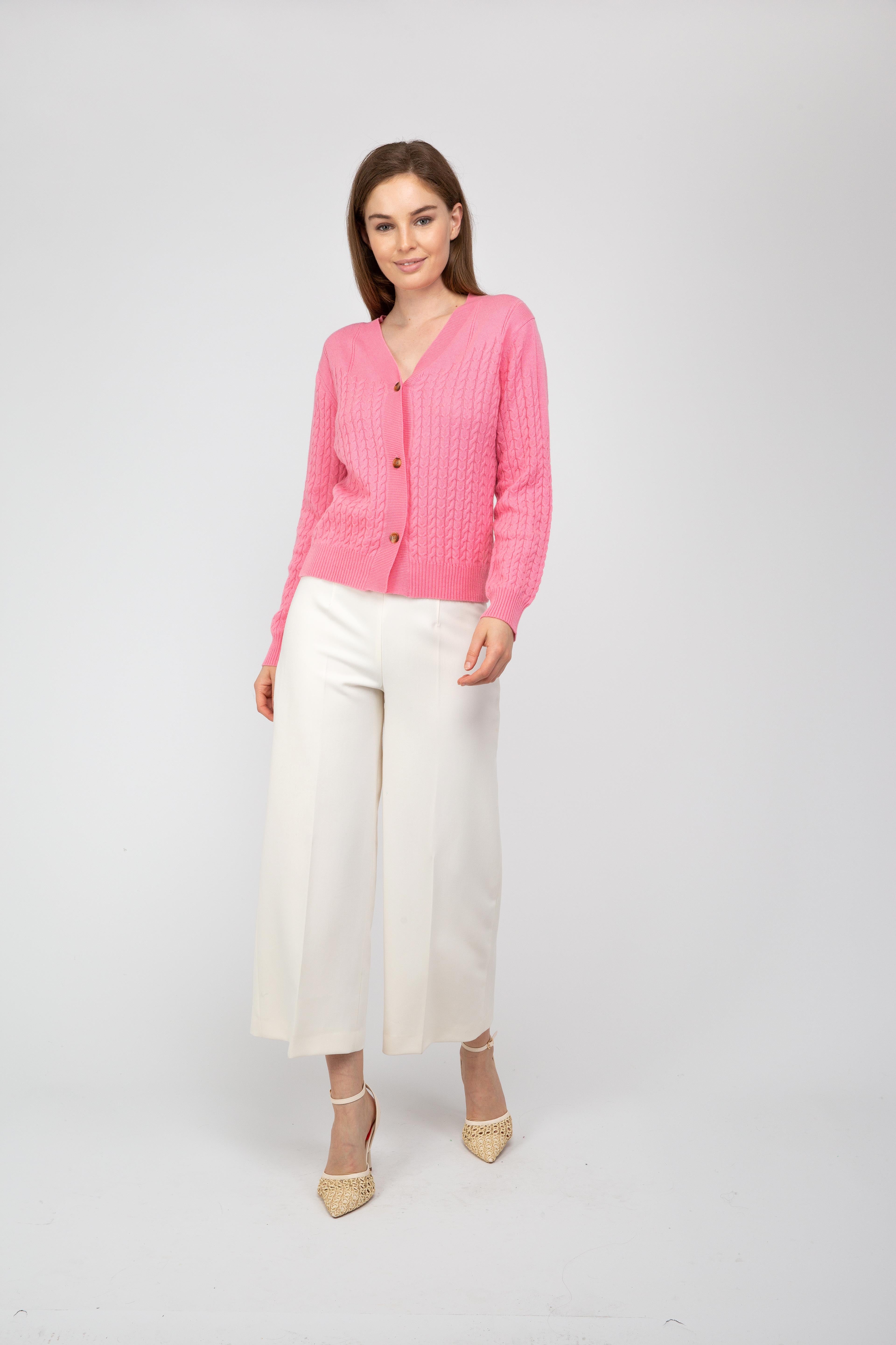 Van Kukil Cable Knit Cashmere Cardigan