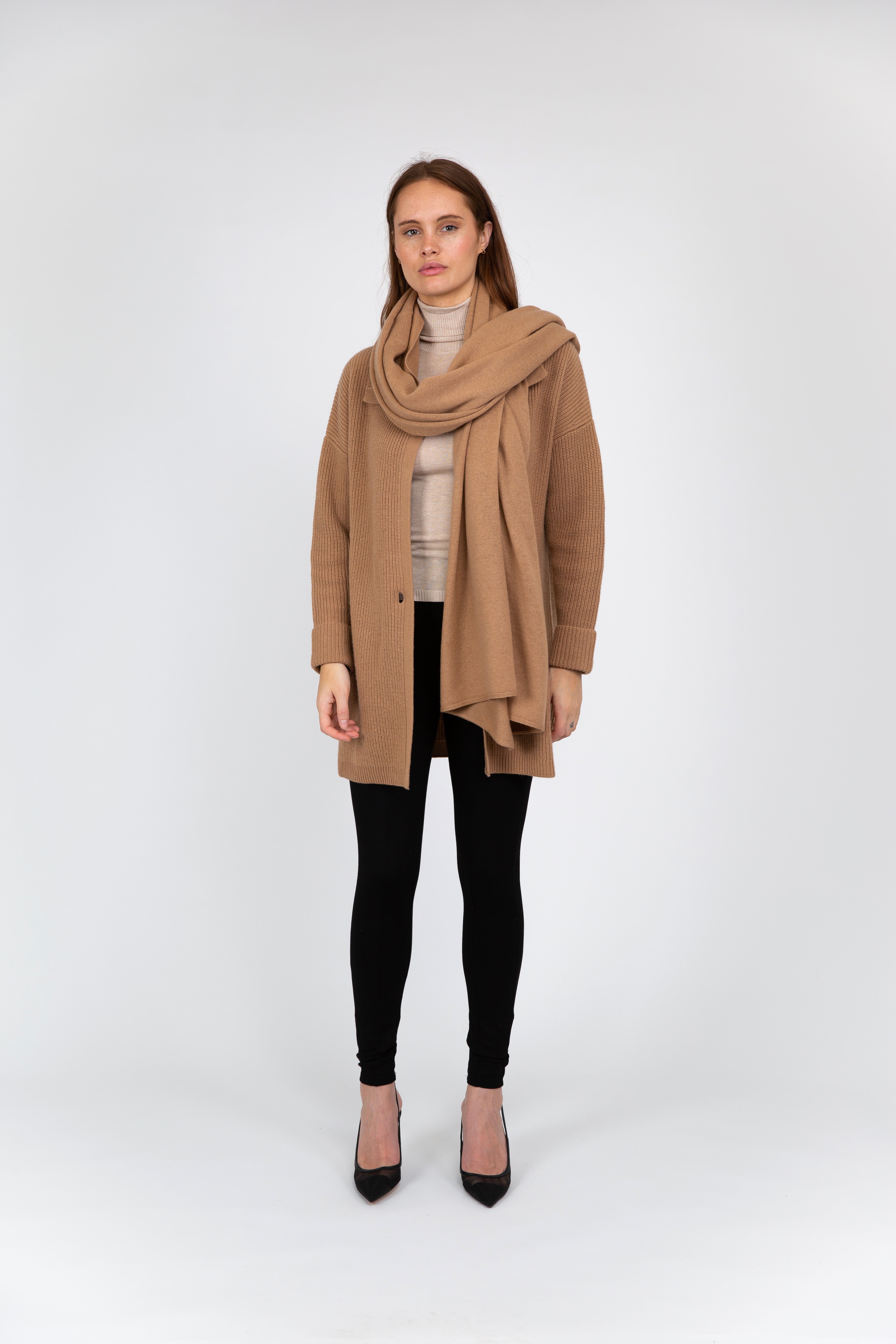 VAN KUKIL 100% CASHMERE LONG SCARF