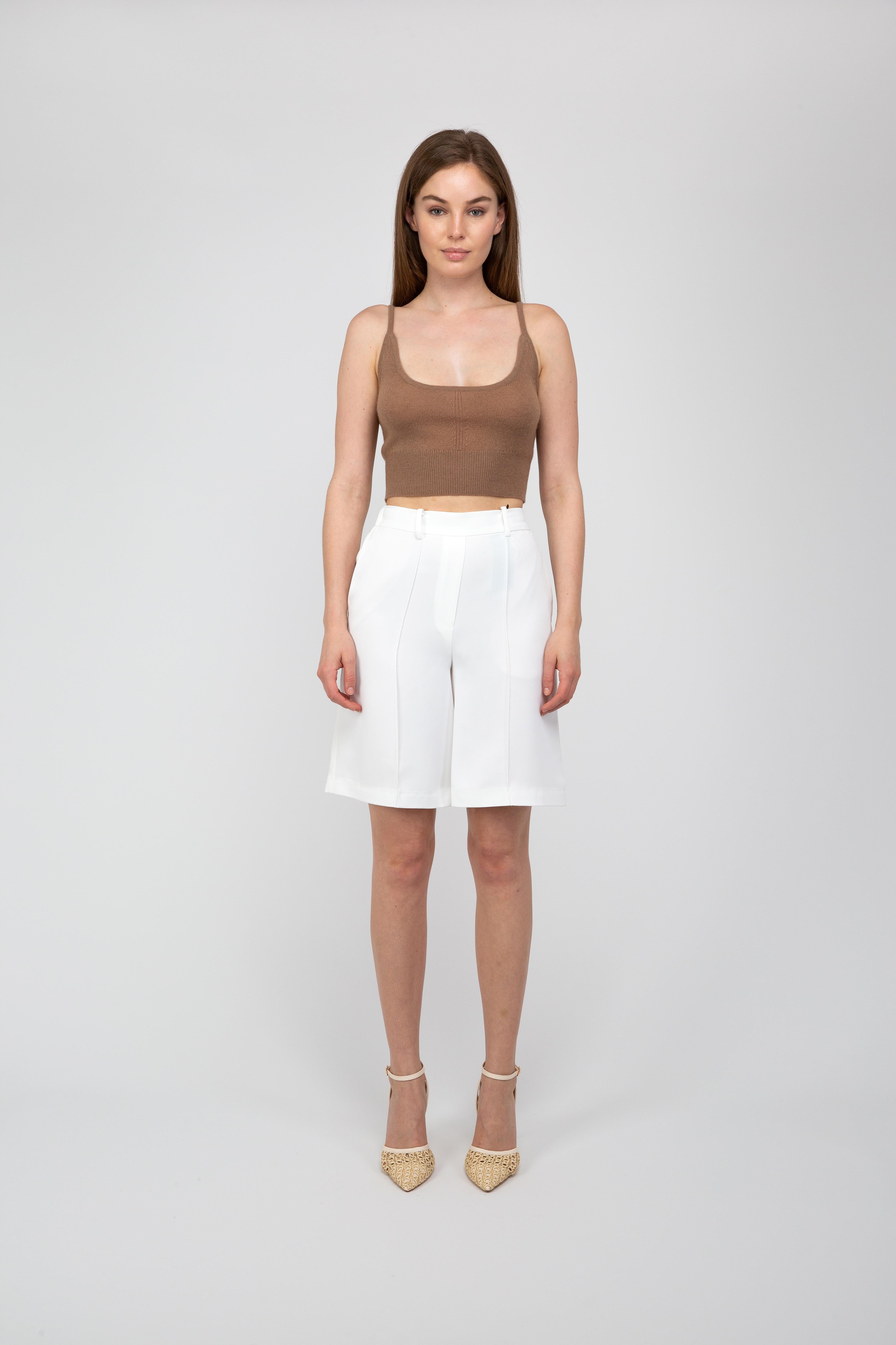 Van Kukil  Cashmere Cropped Tank Top