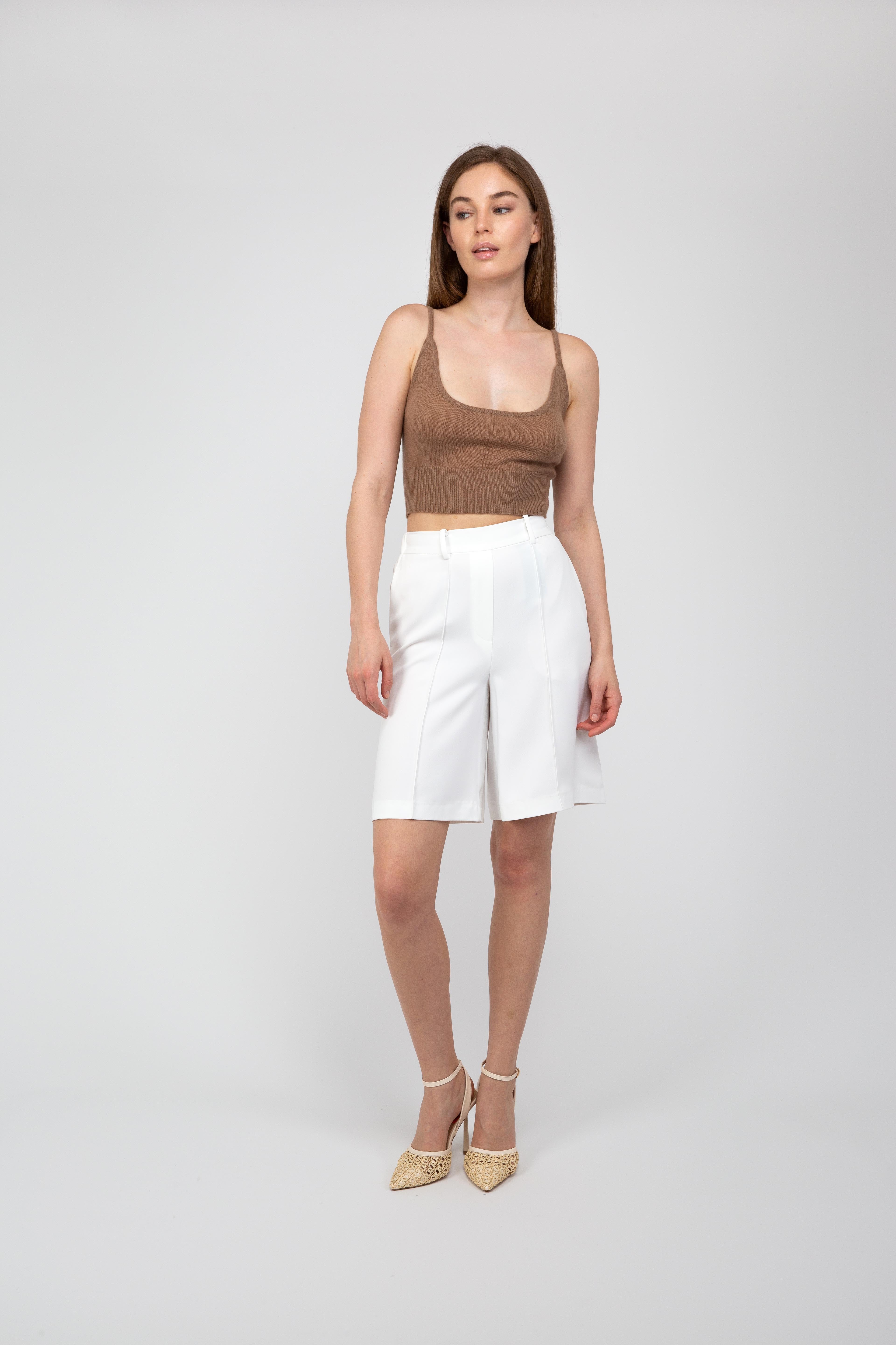 Van Kukil  Cashmere Cropped Tank Top