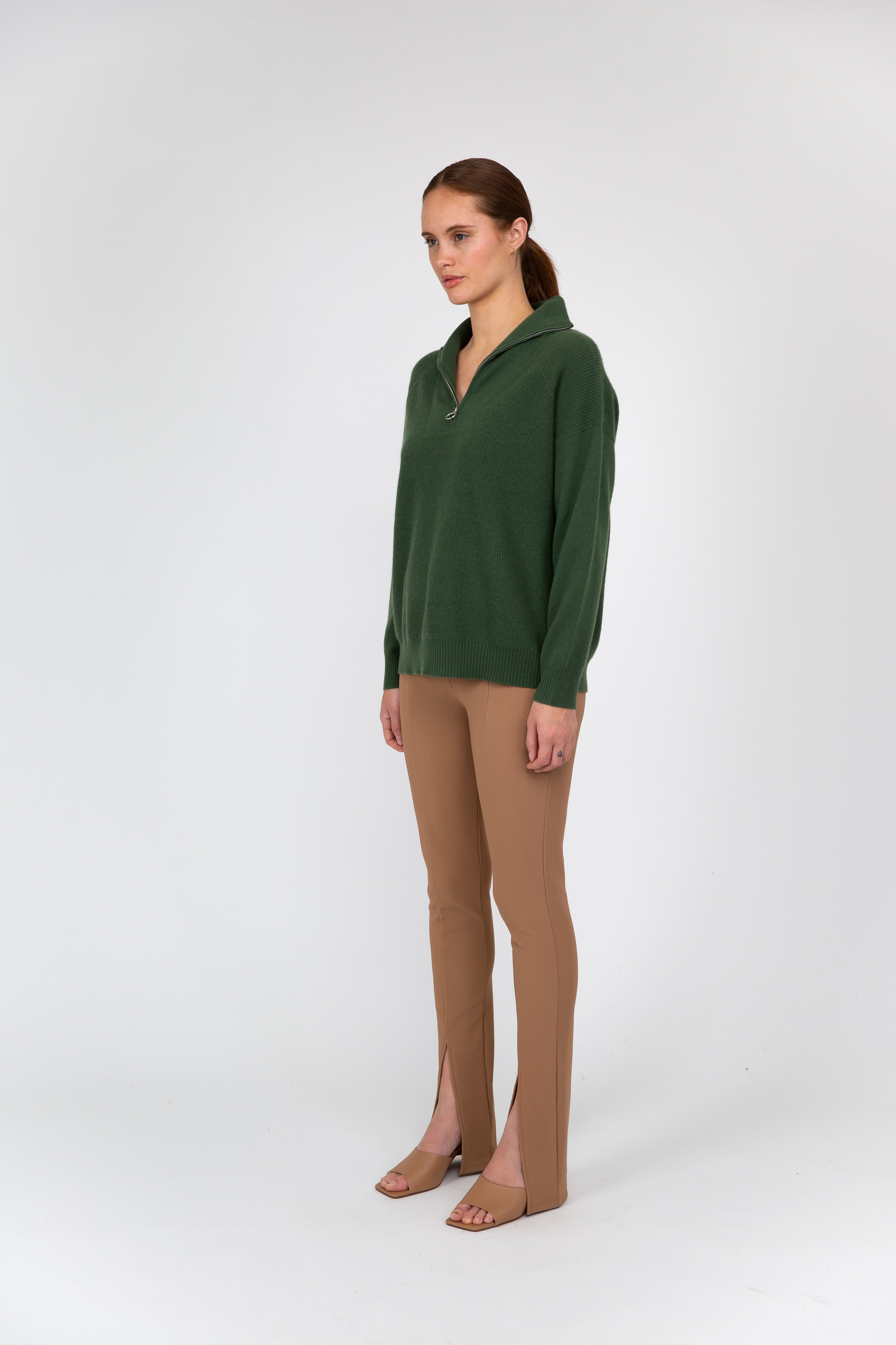 VAN KUKIL ZIP NECK JUMPER