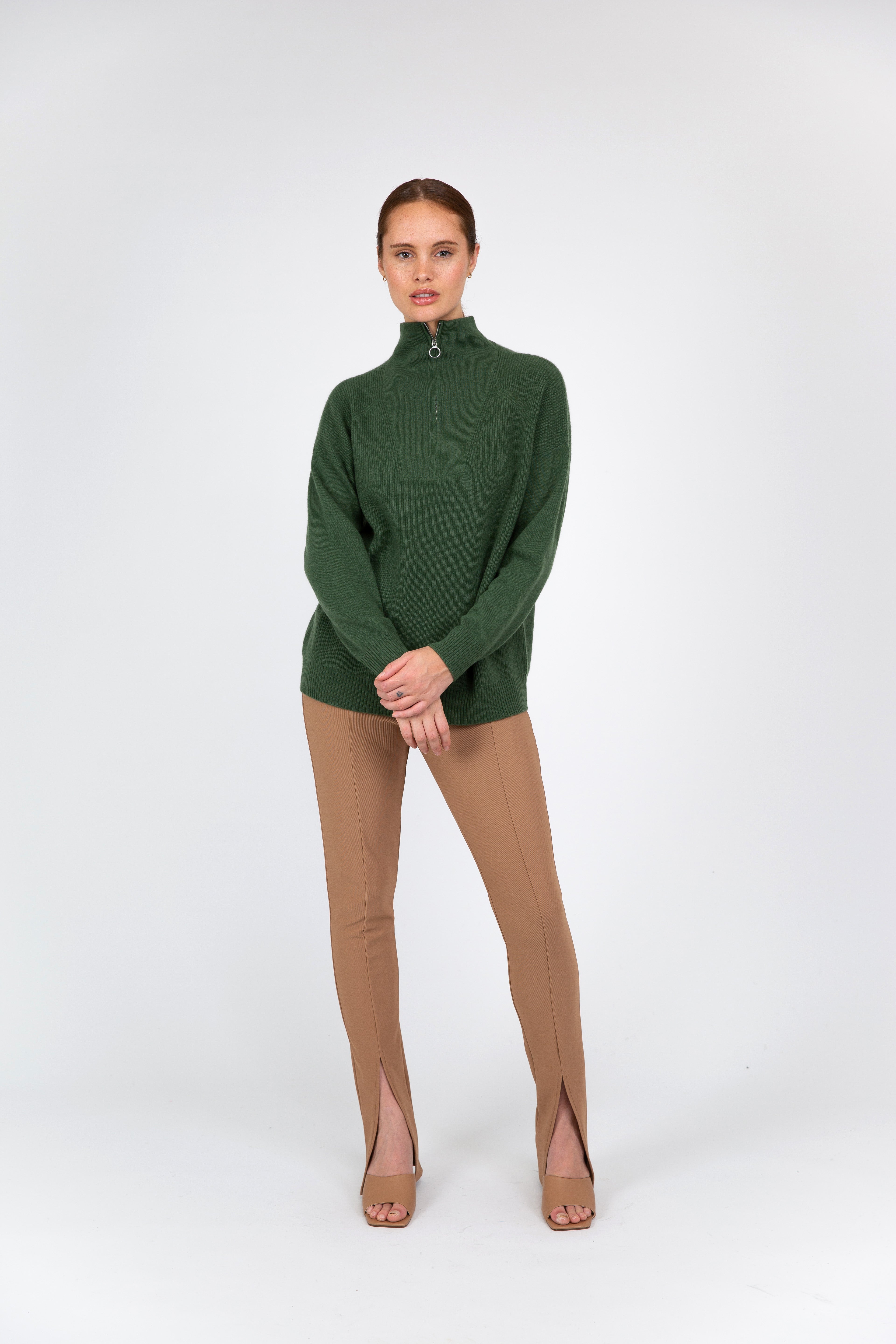 VAN KUKIL ZIP NECK JUMPER