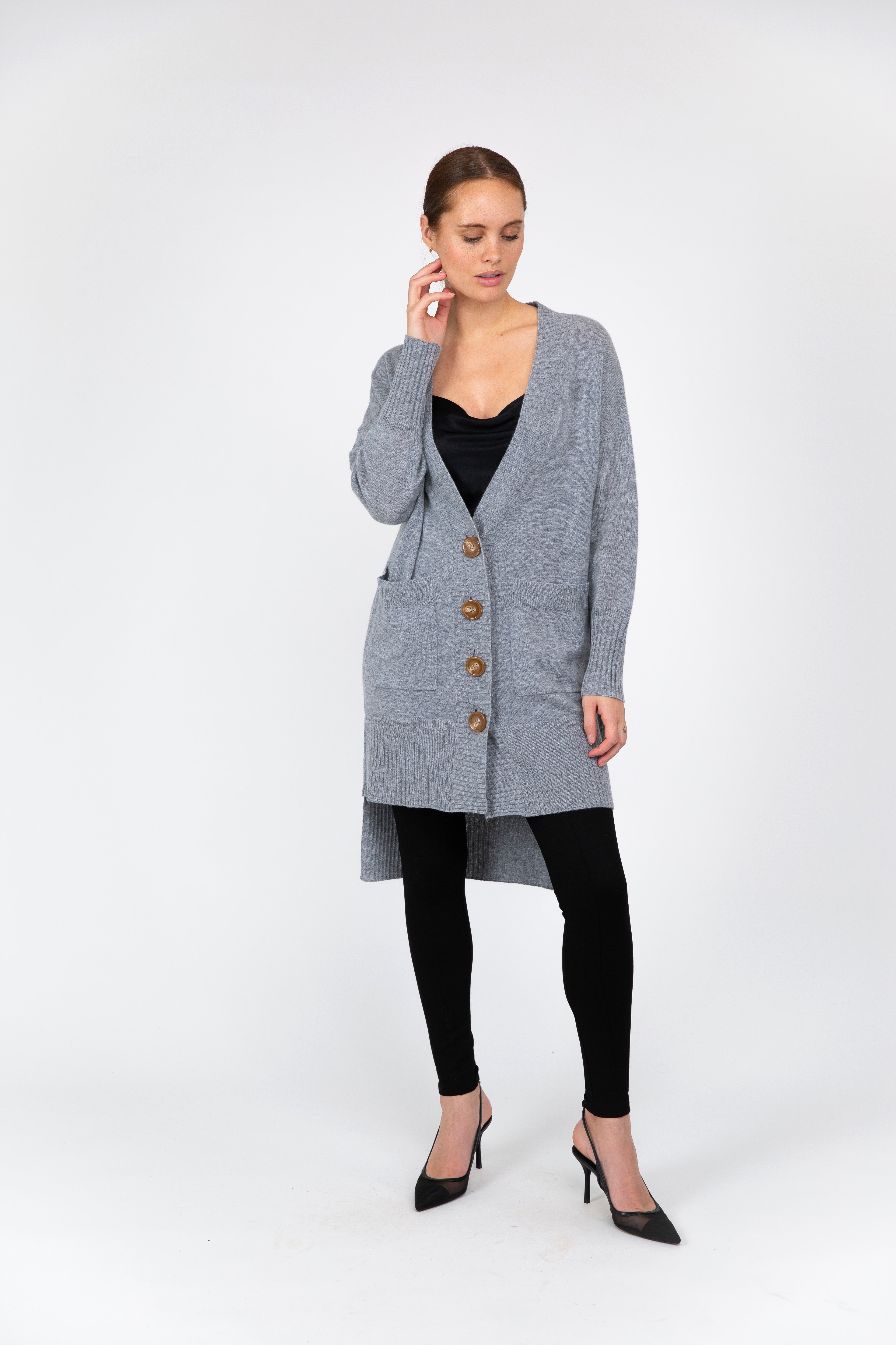 VAN KUKIL V NECK LONG CARDIGAN