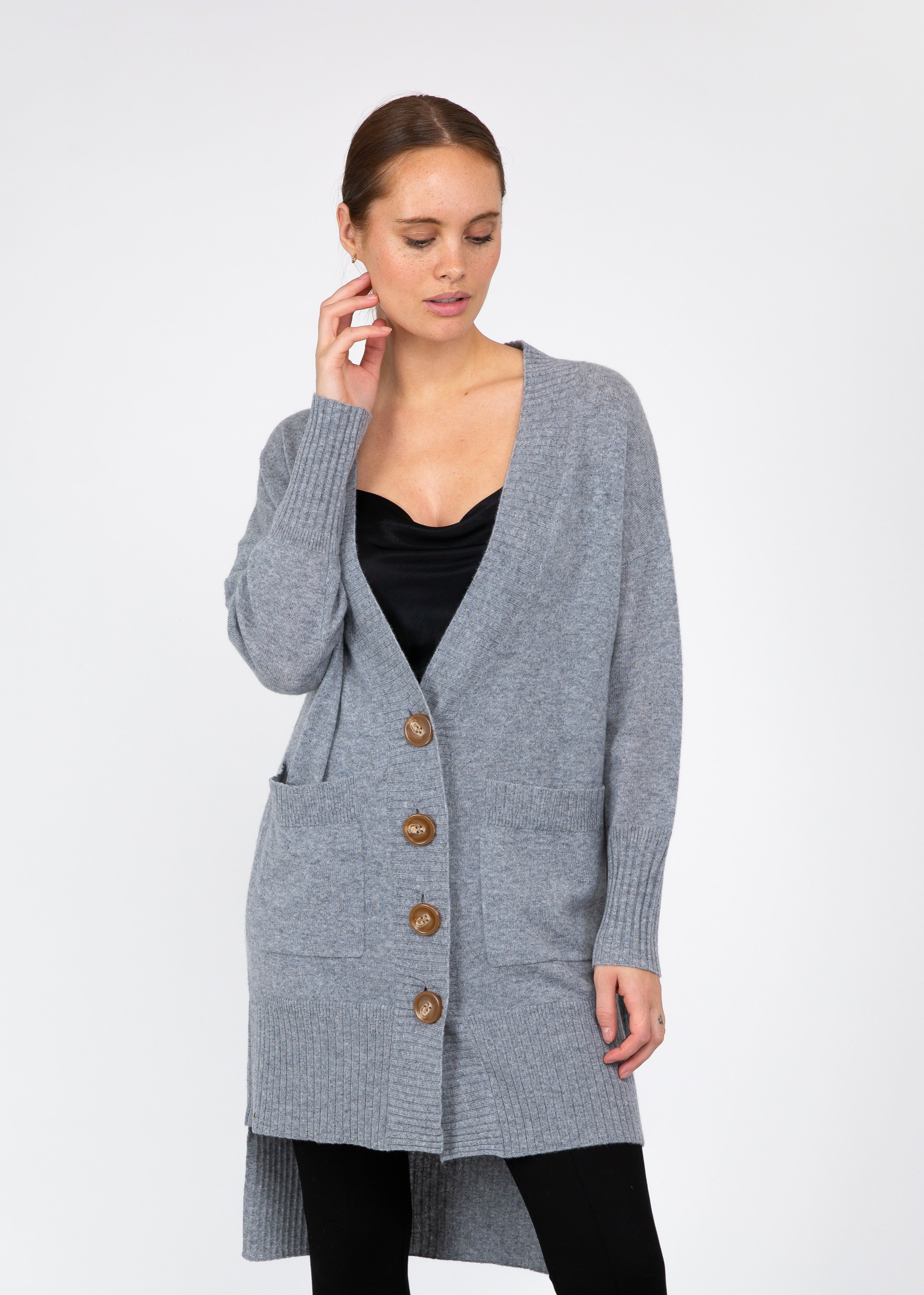 VAN KUKIL V NECK LONG CARDIGAN