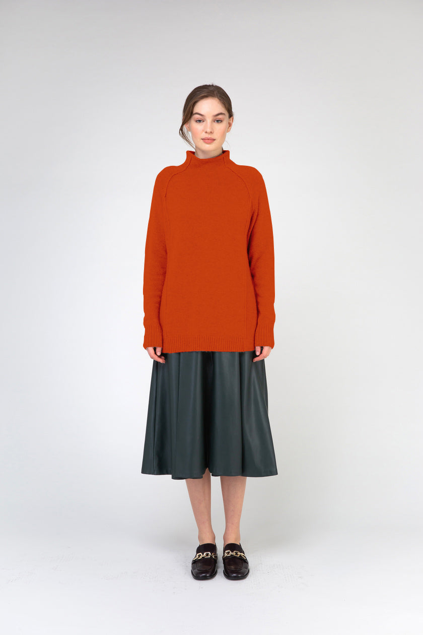 VAN KUKIL FUNNEL NECK SIDE RIB JUMPER