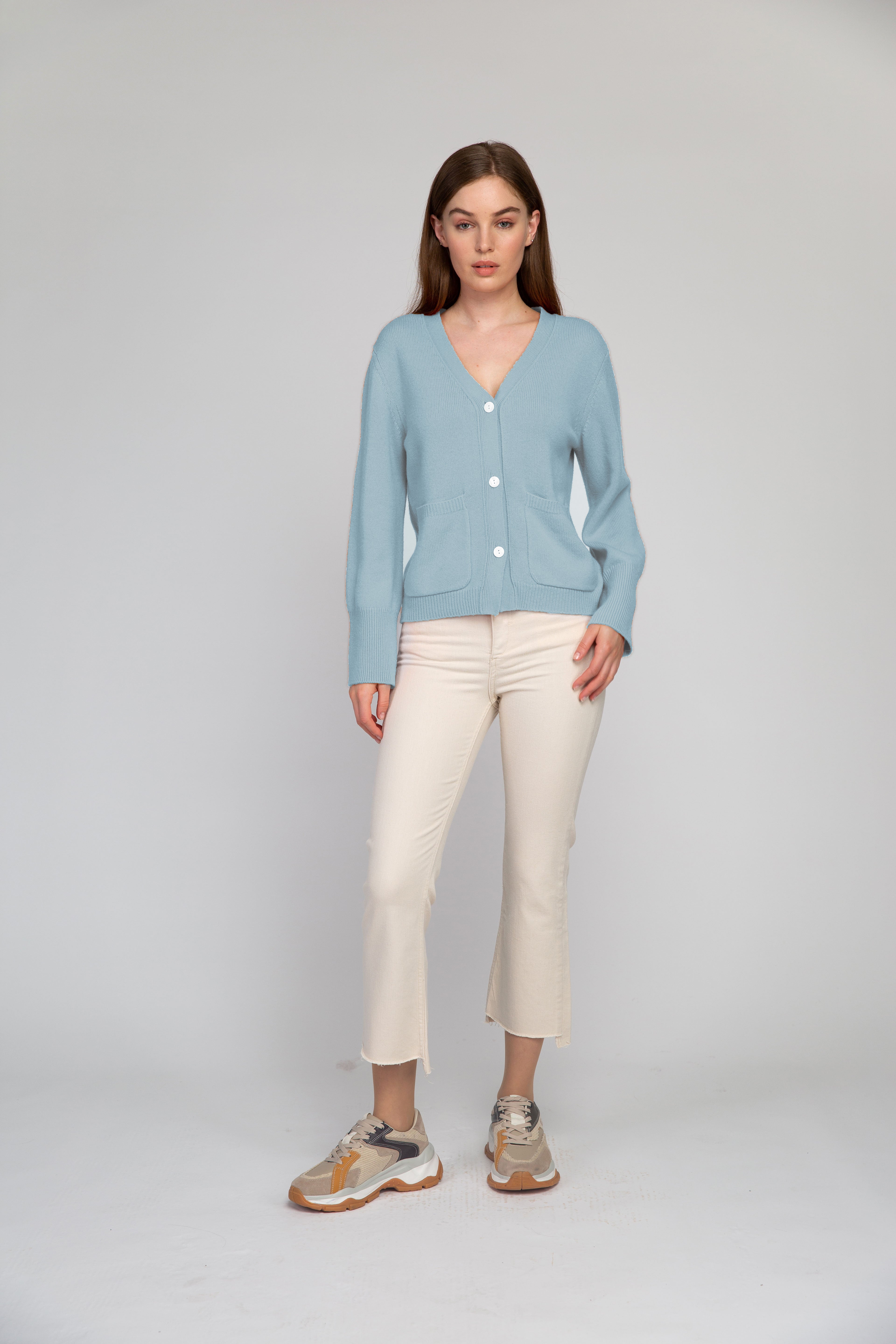 VAN KUKIL V NECK POCKET CARDIGAN