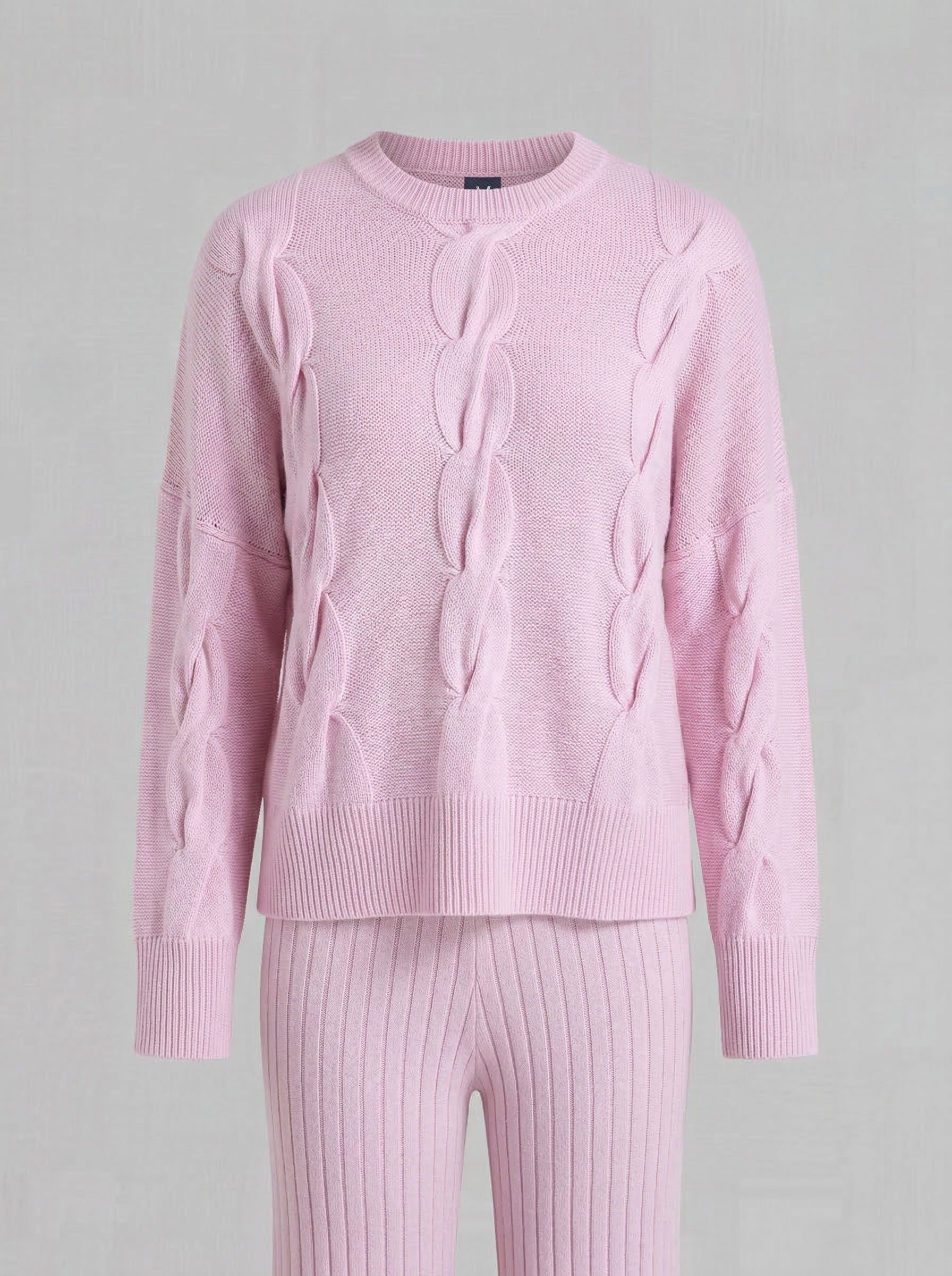 Van Kukil 100% Cashmere Cable Knit Sweater