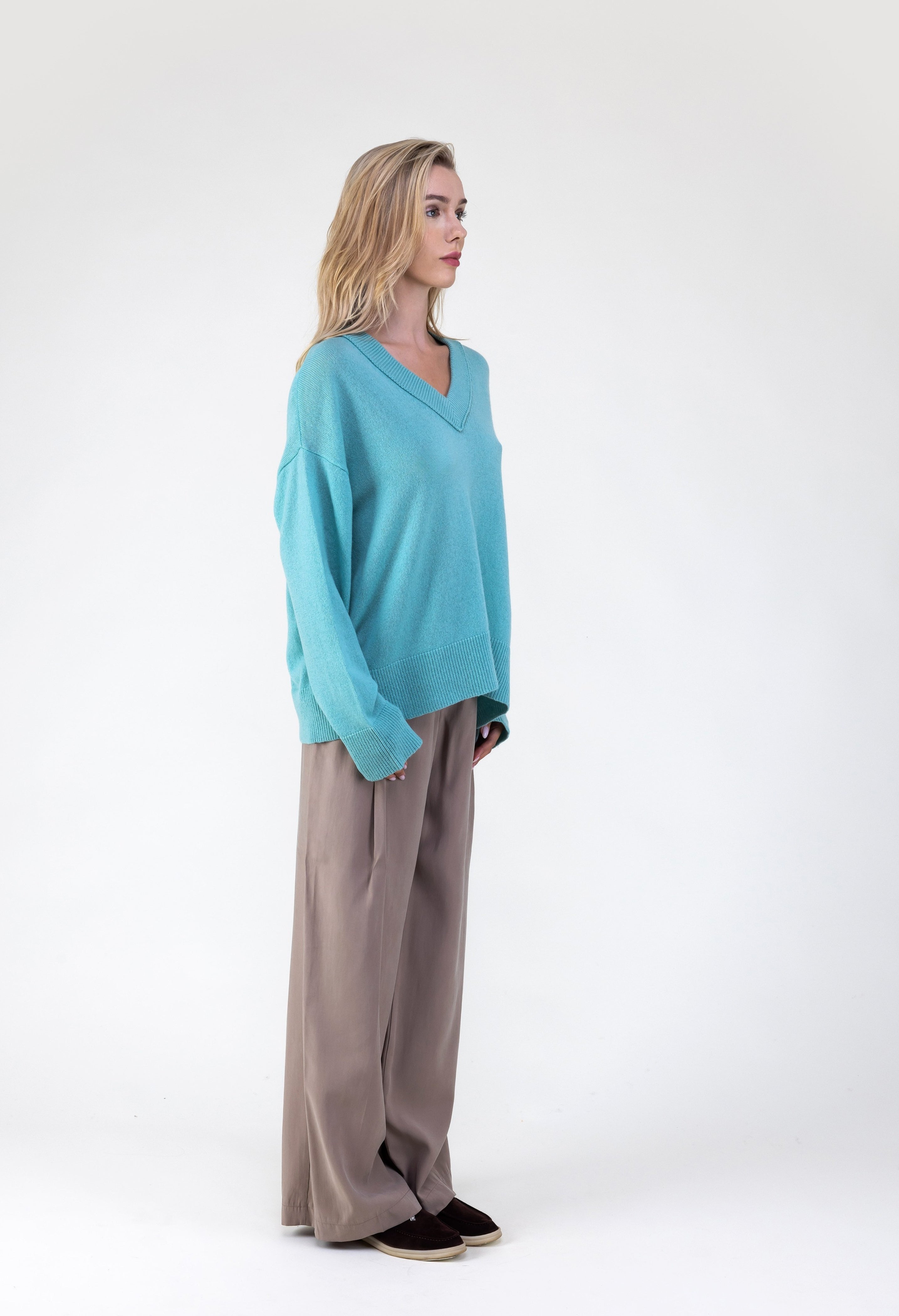 Van Kukil Relaxed V-Neck Sweater