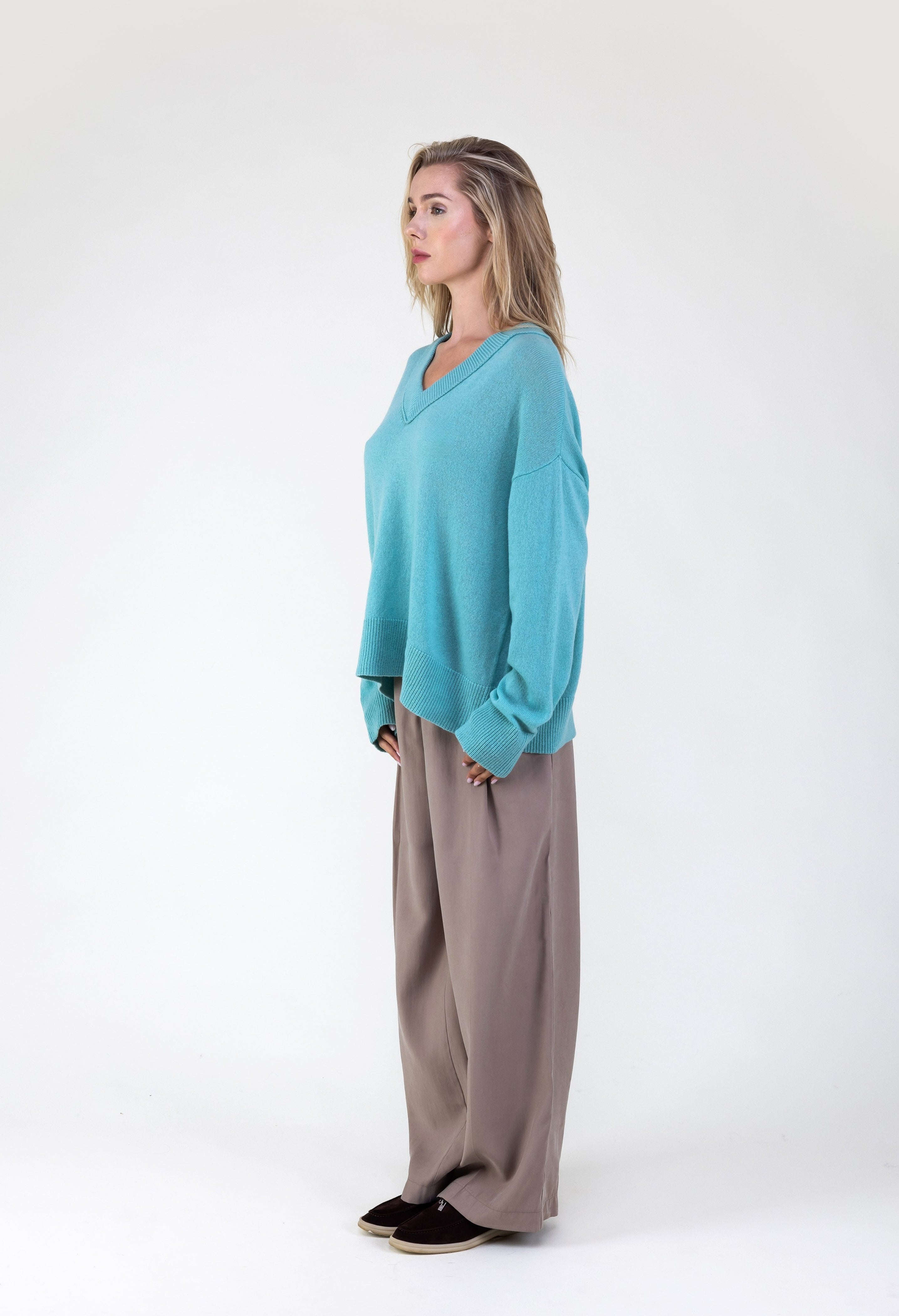 Van Kukil Relaxed V-Neck Sweater