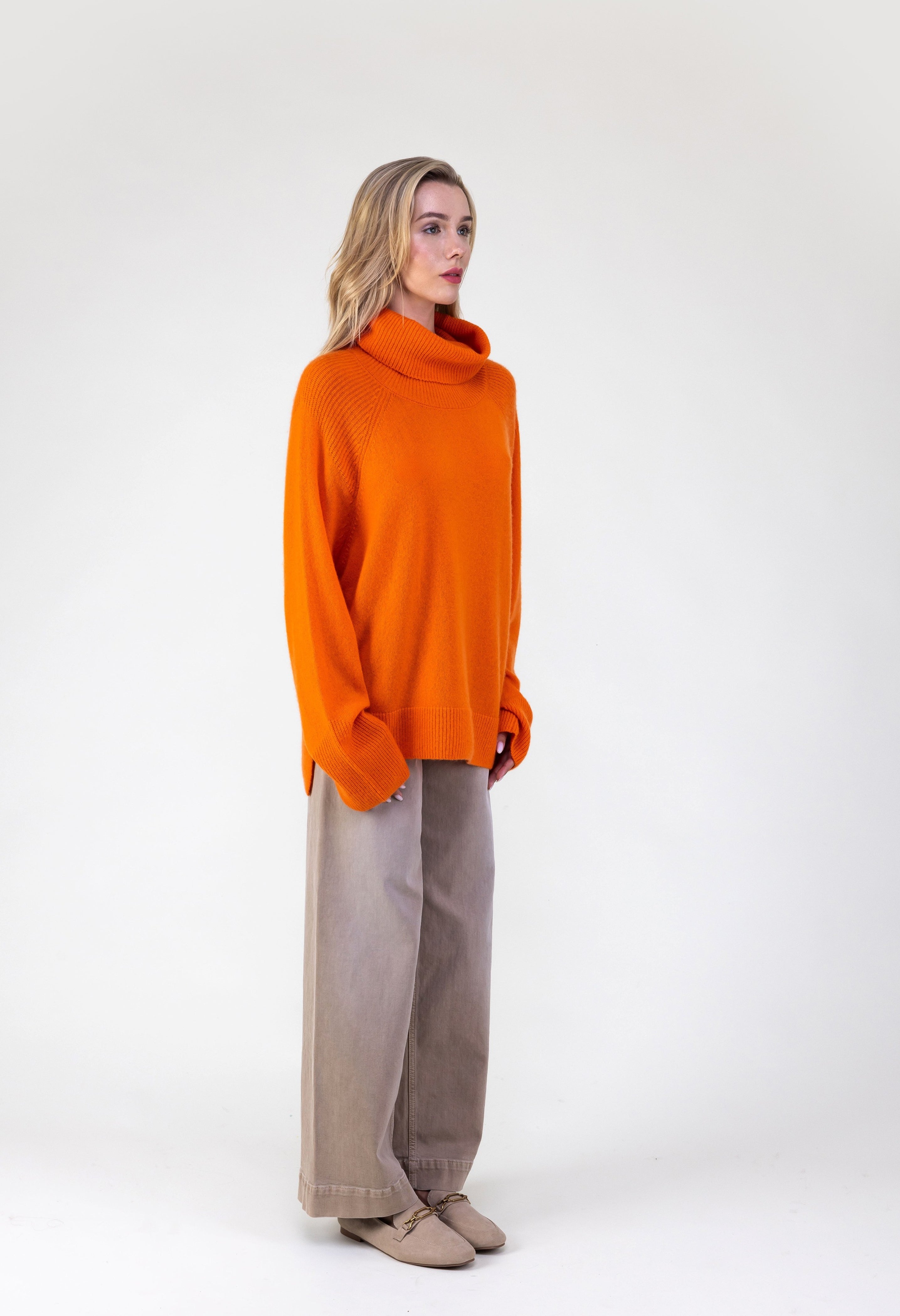 Van Kukil 100% Cashmere Cowl Neck Sweater