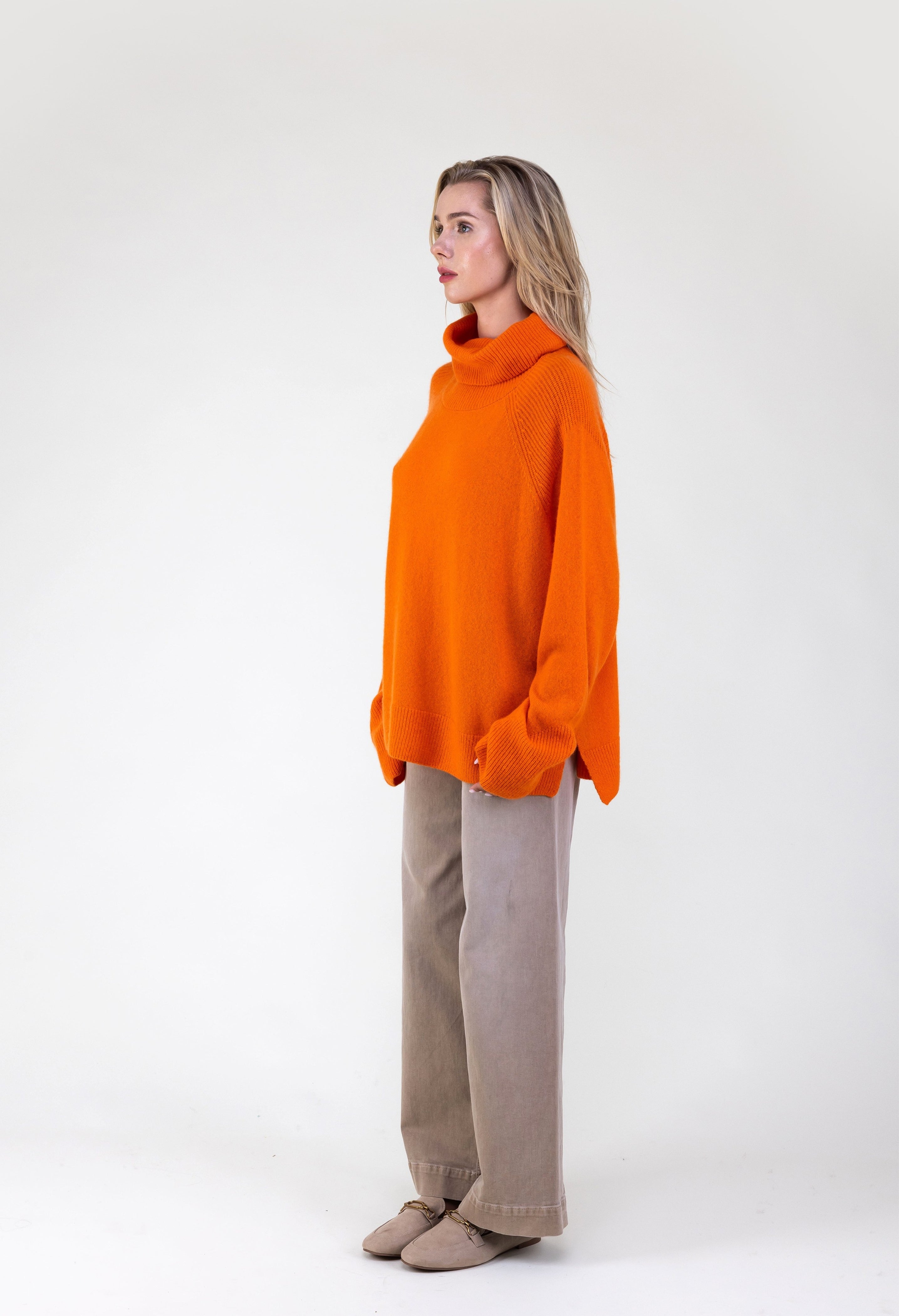 Van Kukil 100% Cashmere Cowl Neck Sweater