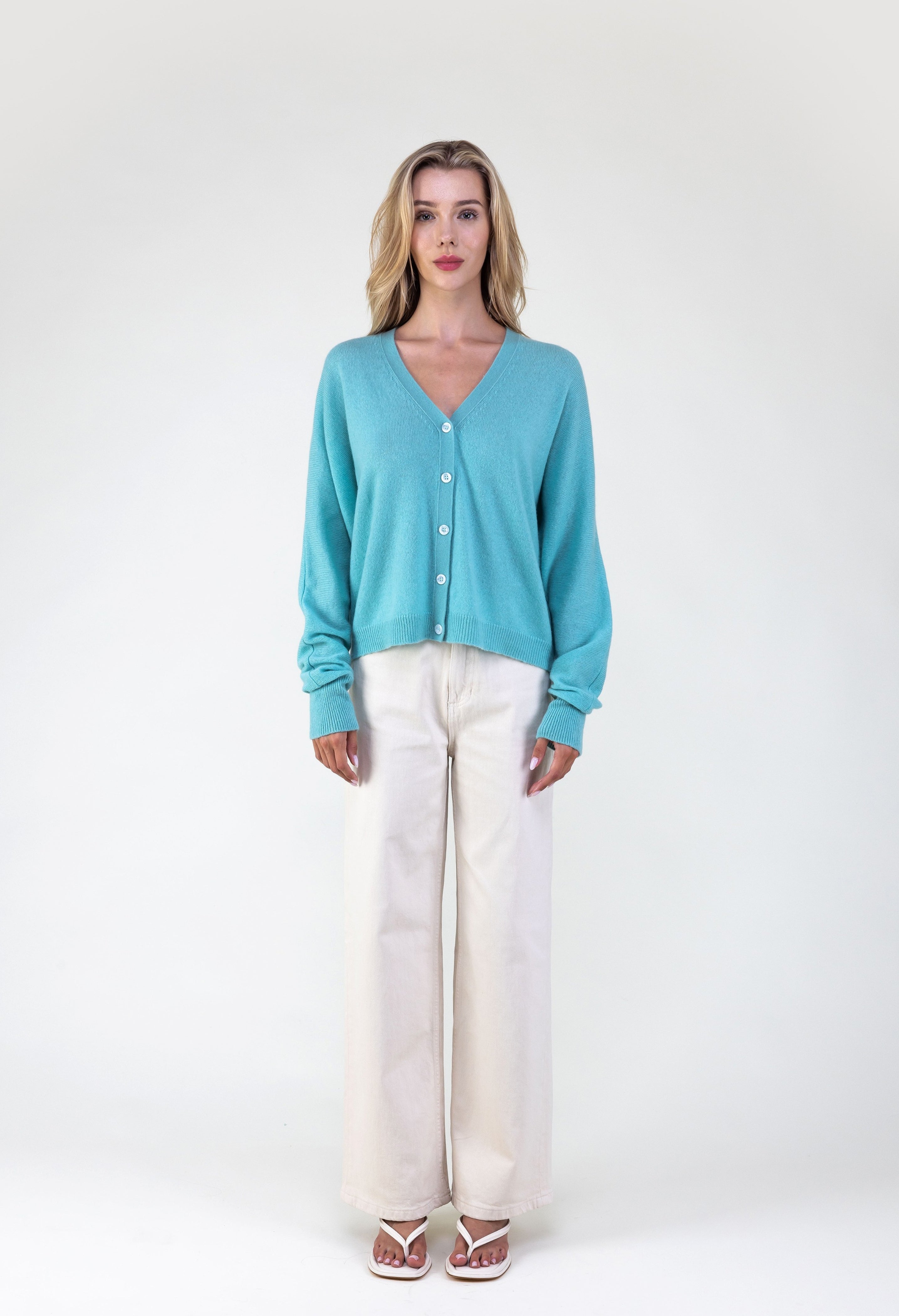 Van Kukil Cashmere V-Neck Five Button Cardigan