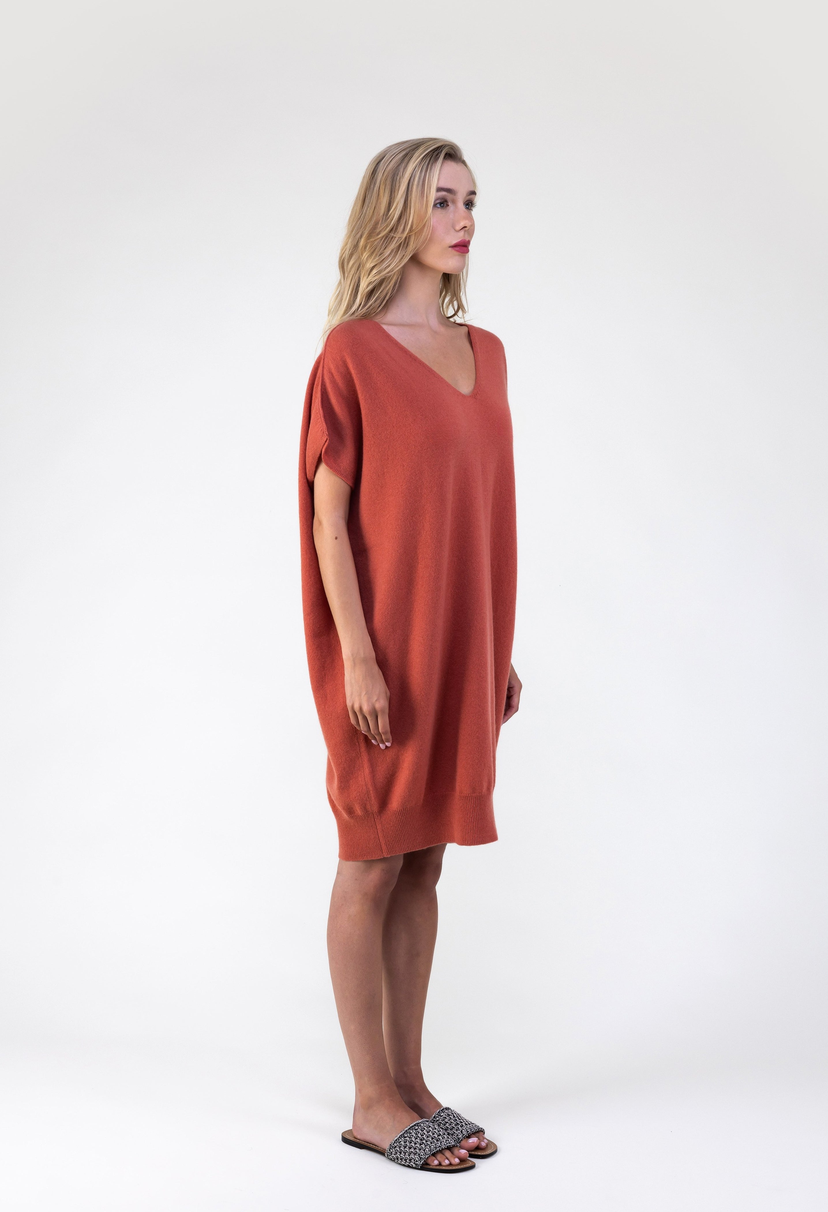 Van Kukil Cashmere V-Neck Tunic Dress