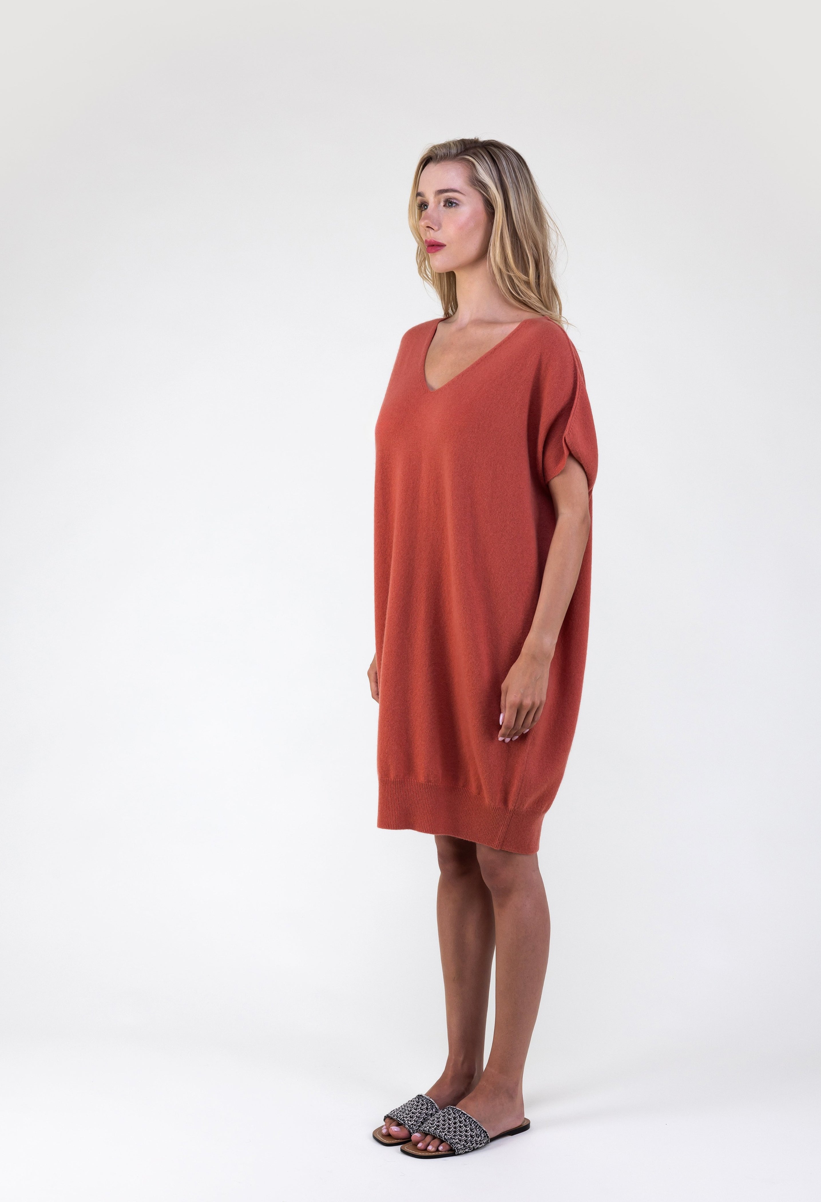 Van Kukil Cashmere V-Neck Tunic Dress