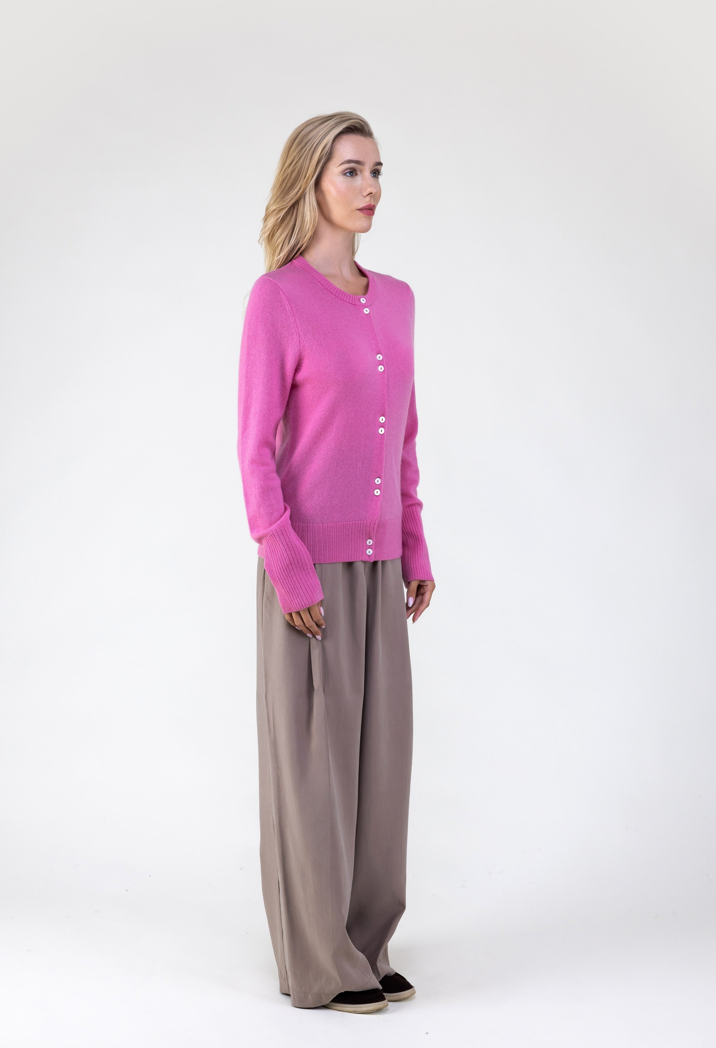 Van Kukil Cashmere Crew Neck Cardigan