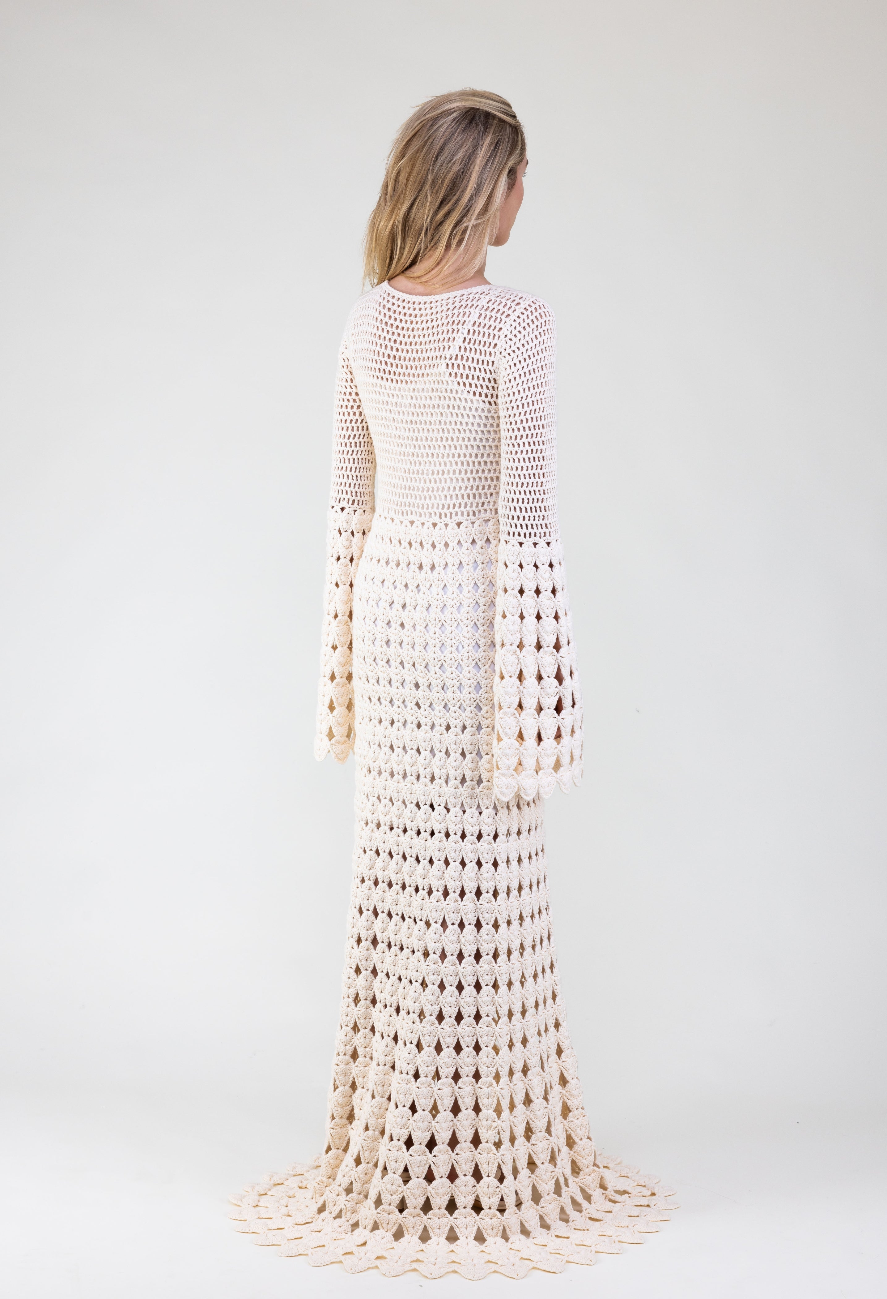 Van Kukil Crochet Knit Maxi Dress