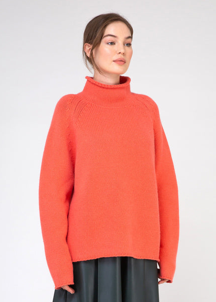 VAN KUKIL FUNNEL NECK CHUNKY KNIT JUMPER