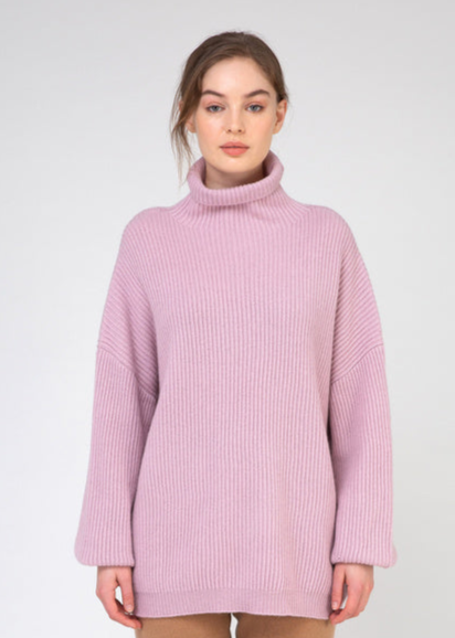 VAN KUKIL HIGH NECK RIB WEAVE JUMPER